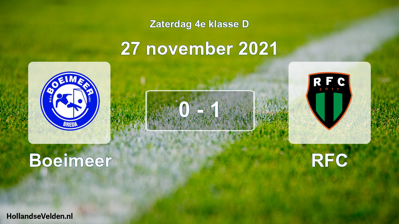 Total number of matches played: Boeimeer - RFC 0 - 1 (27 November 2021)