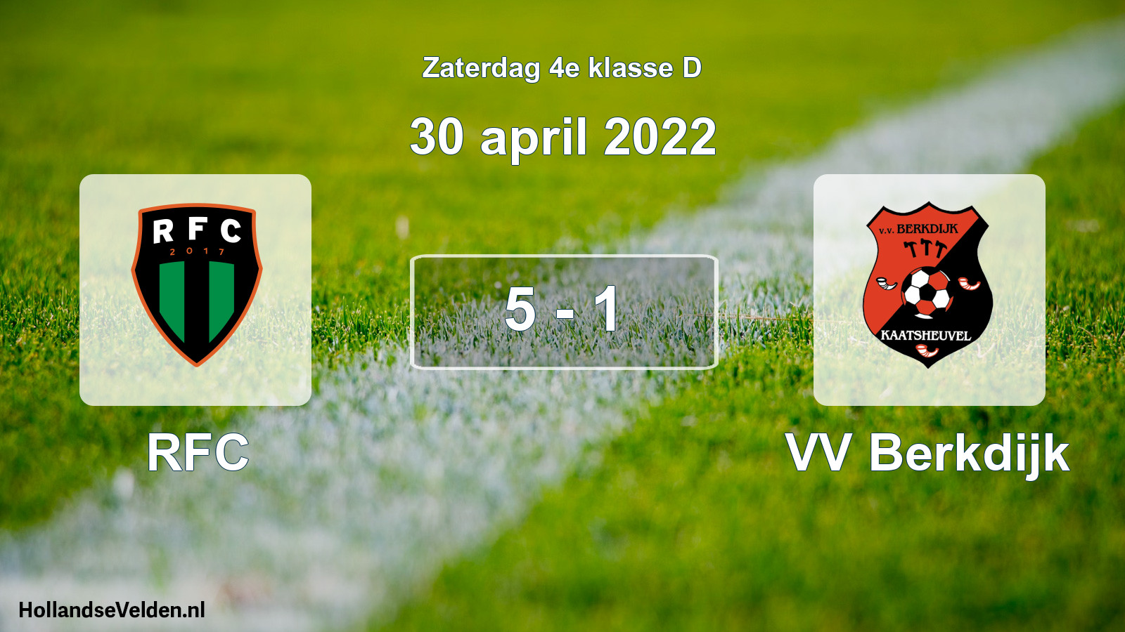Total number of matches played: RFC - VV Berkdijk 5 - 1 (30 April 2022)