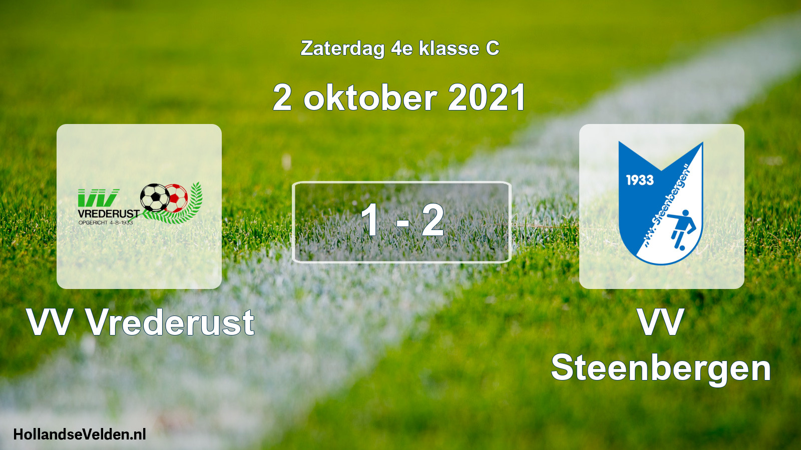 Total number of matches played: VV Vrederust - VV Steenbergen 1 - 2 (2 October 2021)