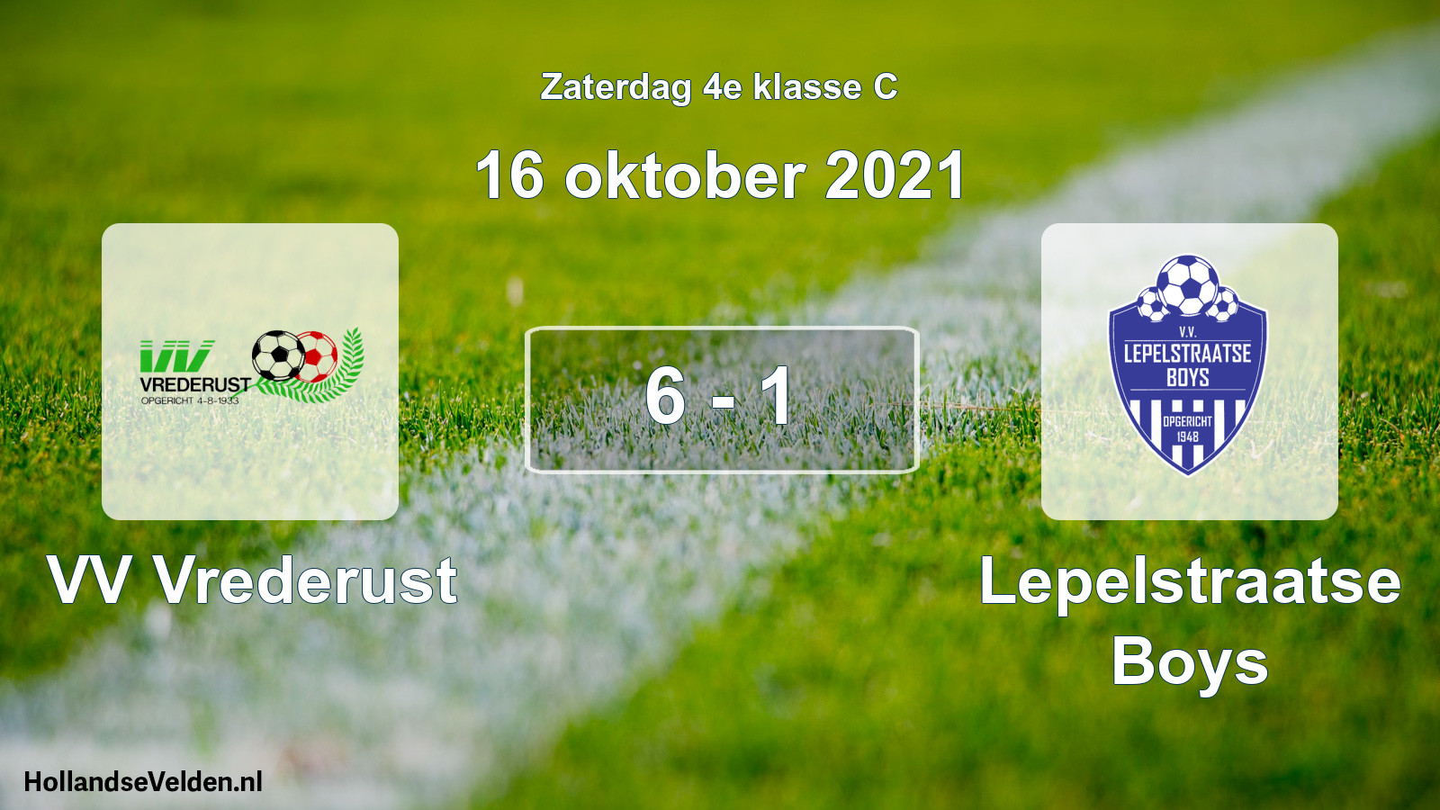 Total number of matches played: VV Vrederust - Lepelstraatse Boys 6 - 1 (16 October 2021)
