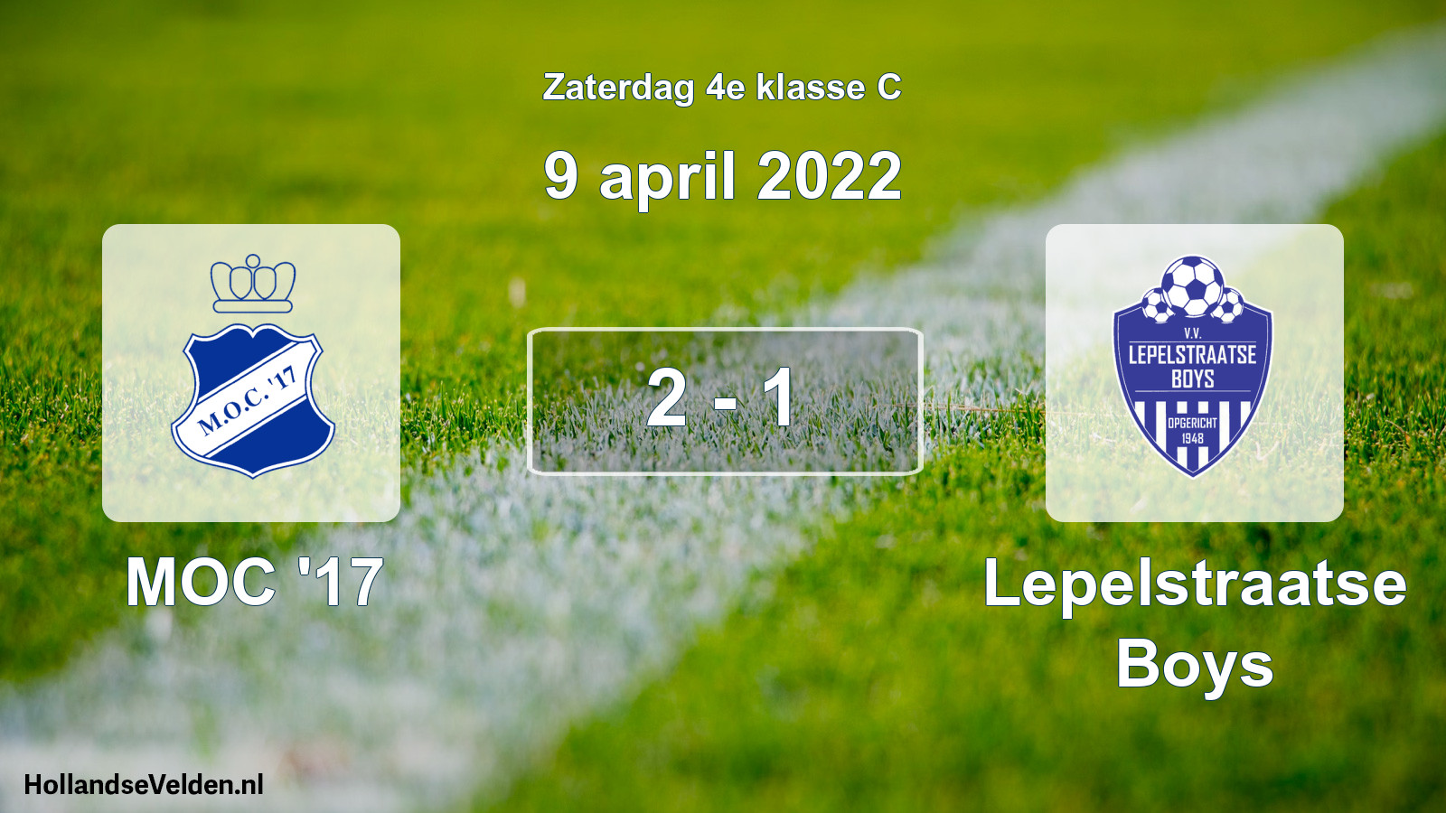 Total number of matches played: MOC '17 - Lepelstraatse Boys 2 - 1 (9 April 2022)