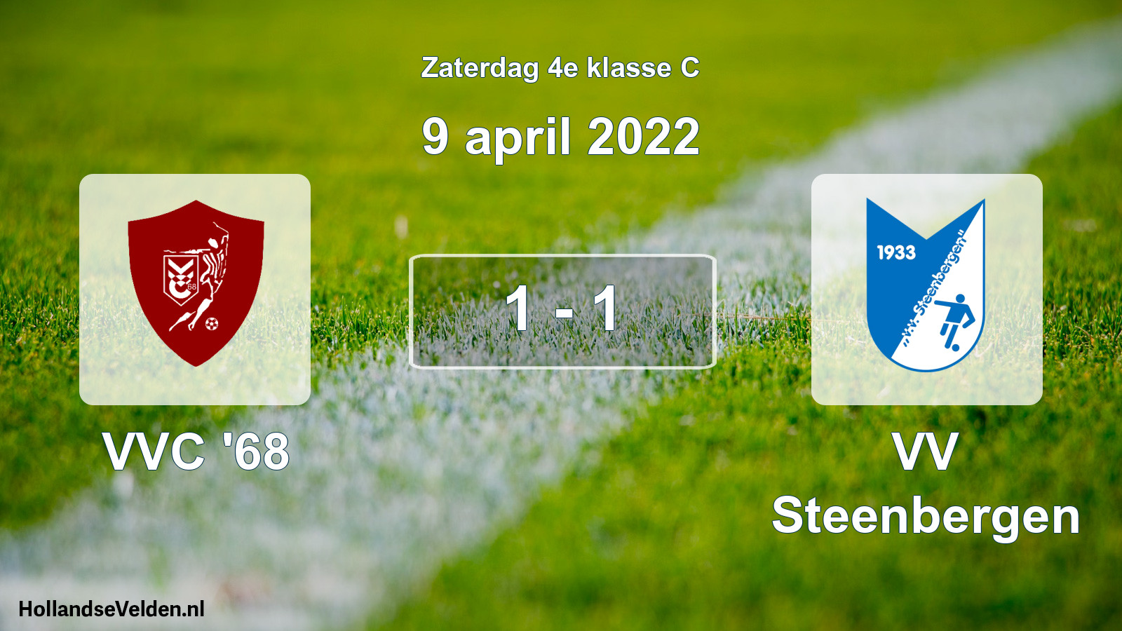 Total number of matches played: VVC '68 - VV Steenbergen 1 - 1 (9 April 2022)