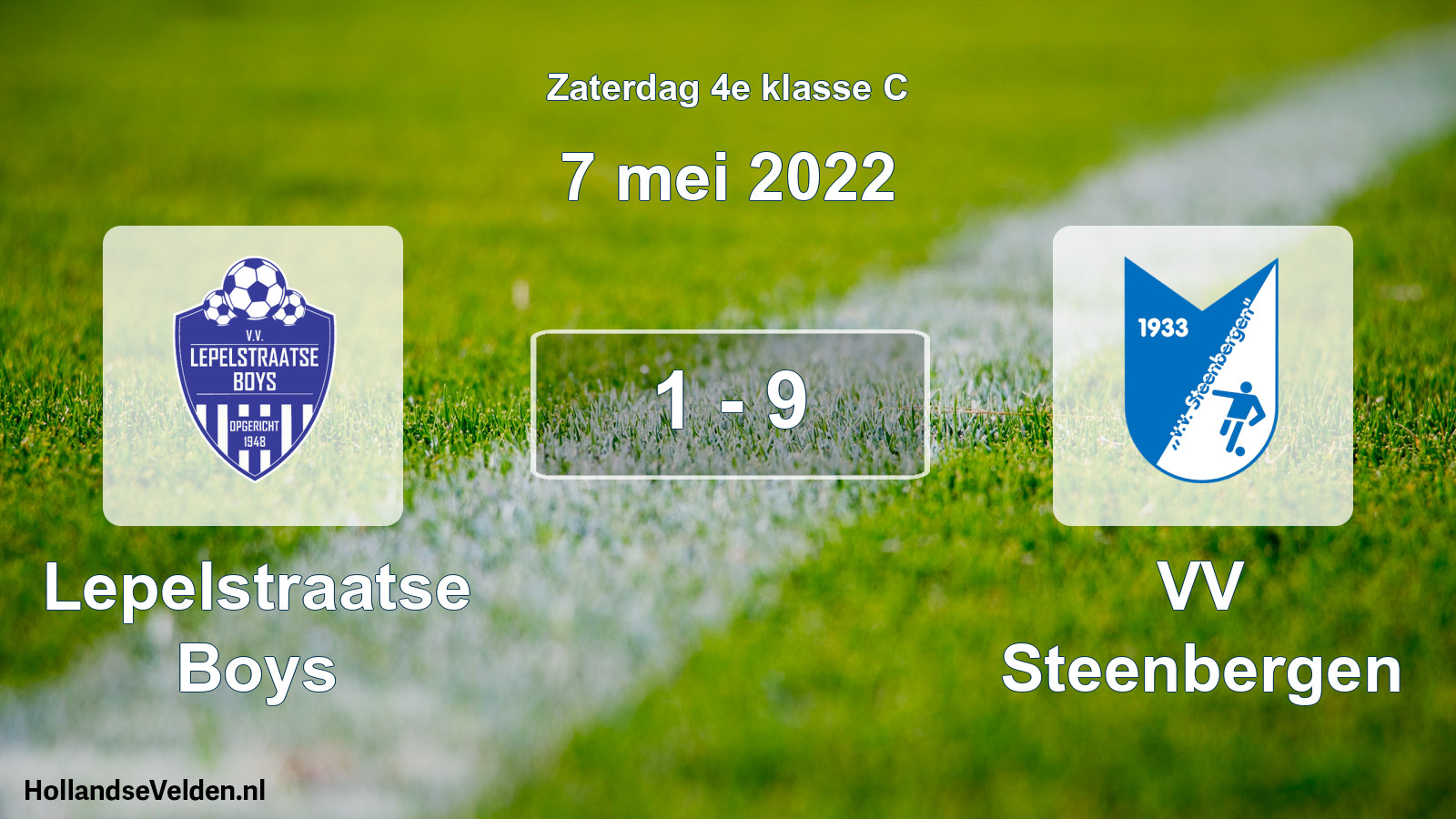Total number of matches played: Lepelstraatse Boys - VV Steenbergen 1 - 9 (7 May 2022)