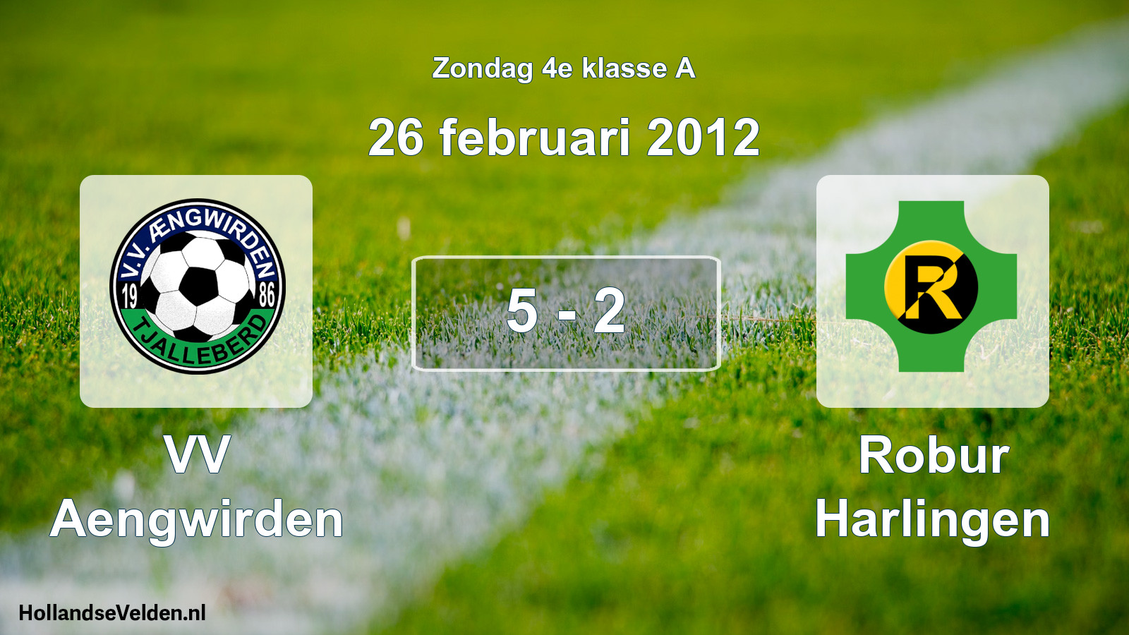Total number of matches played: VV Aengwirden - Robur Harlingen 5 - 2 (26 February 2012)