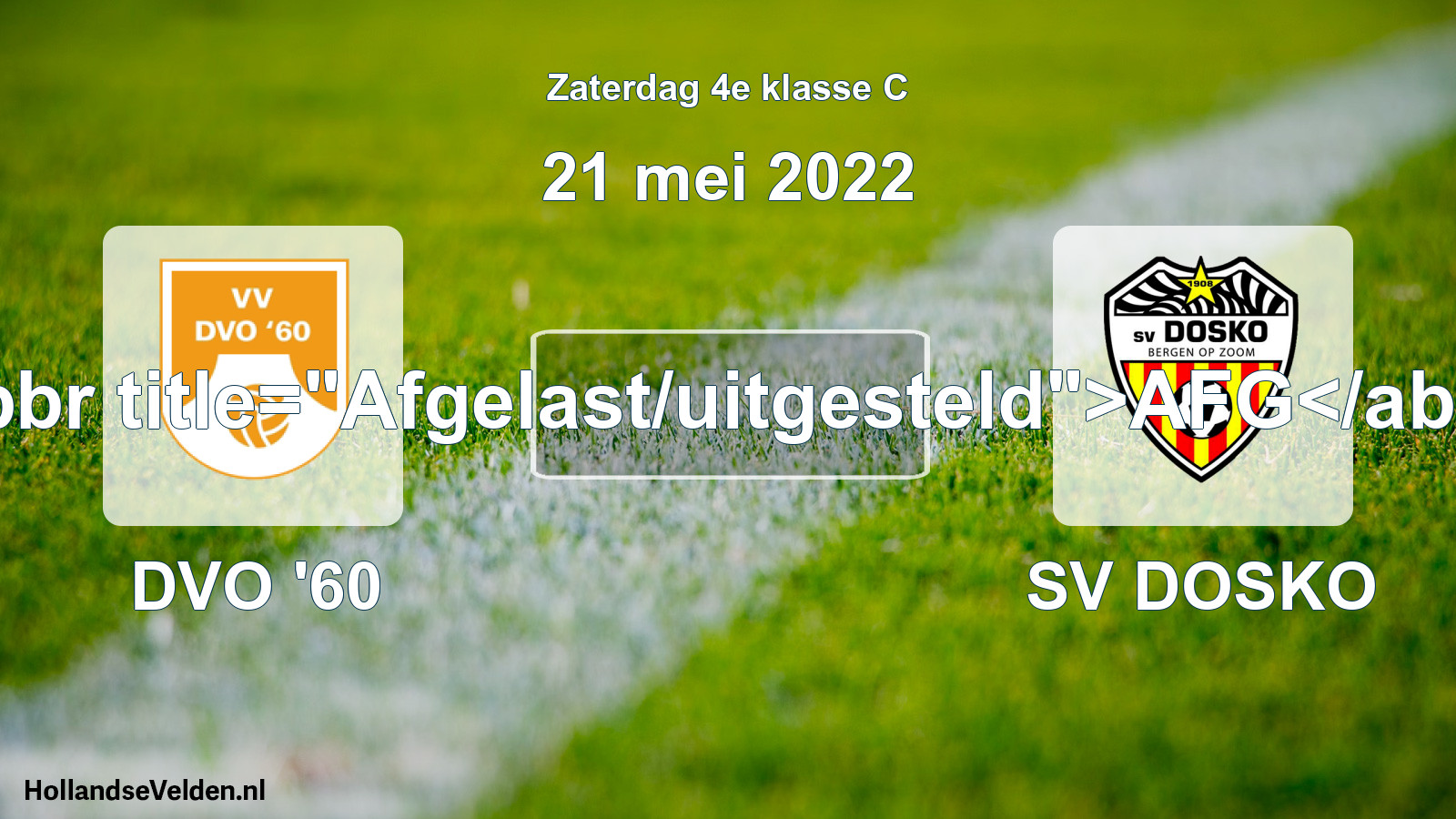 Scheduled Match: DVO '60 - SV DOSKO (21 May 2022)
