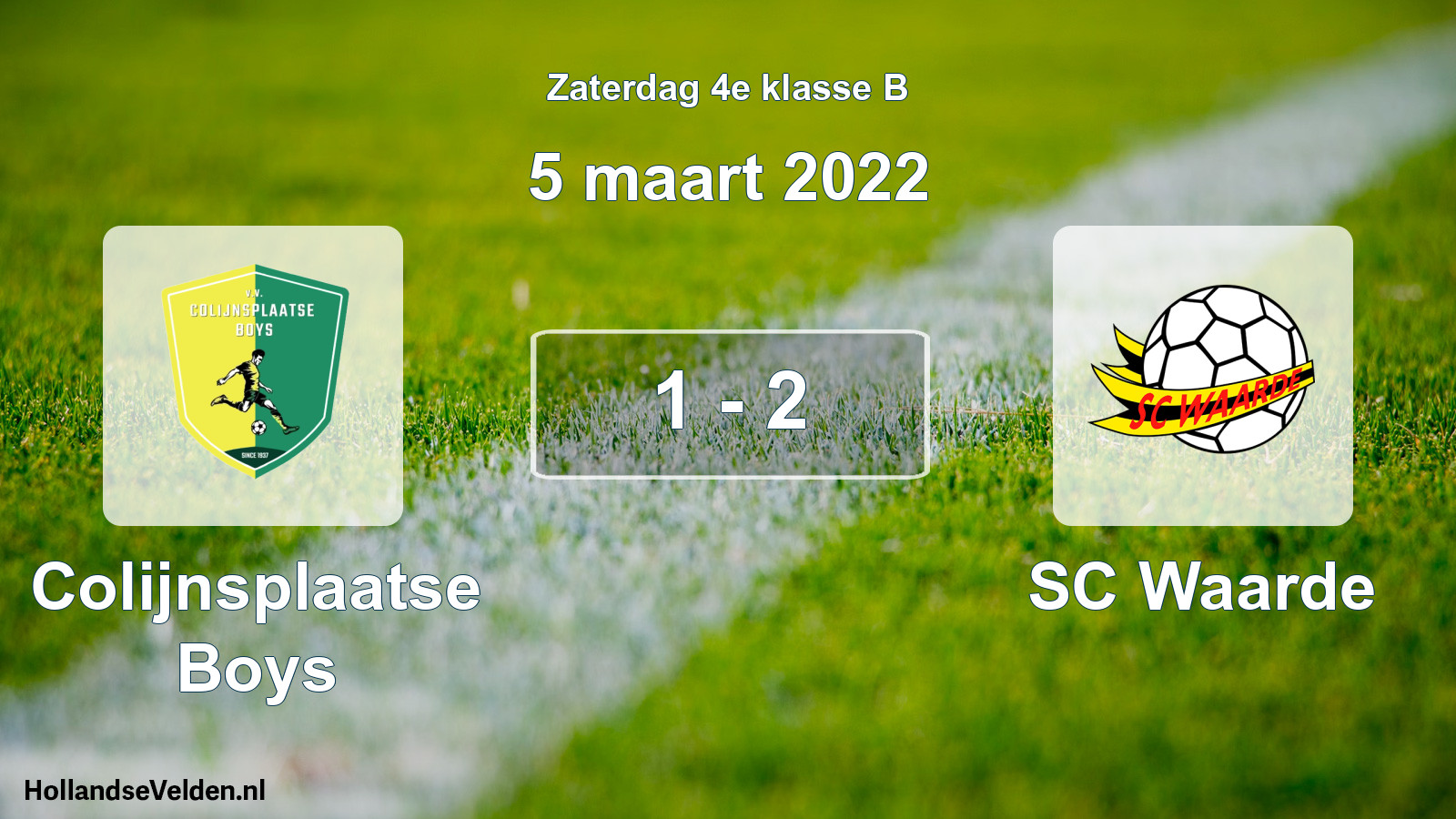 Total number of matches played: Colijnsplaatse Boys - SC Waarde 1 - 2 (5 March 2022)