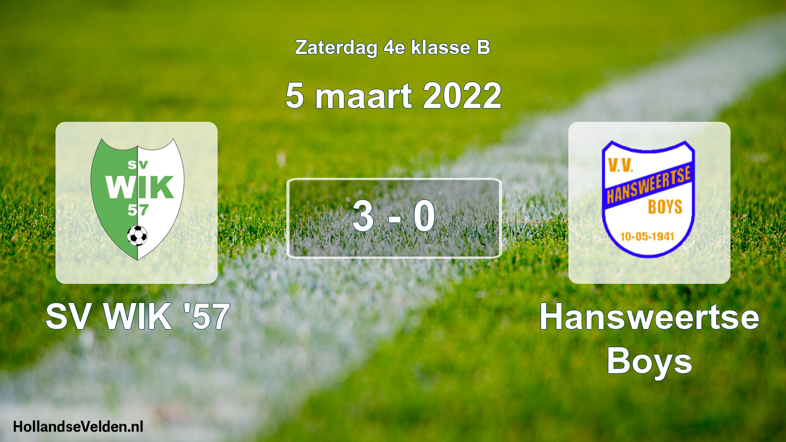 Total number of matches played: SV WIK '57 - Hansweertse Boys 3 - 0 (5 March 2022)