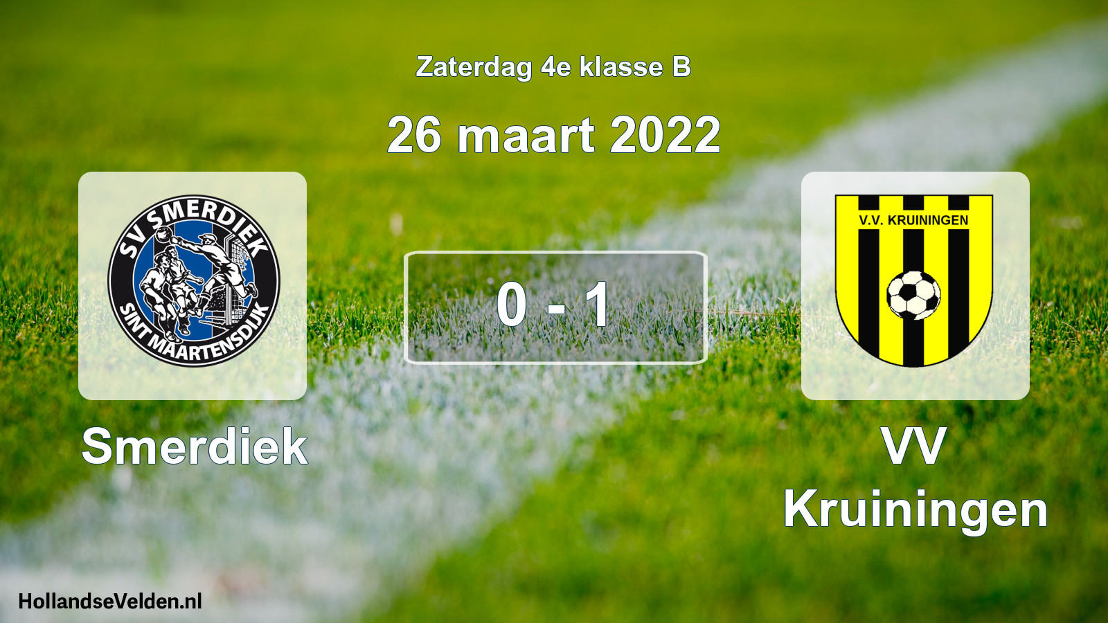 Total number of matches played: Smerdiek - VV Kruiningen 0 - 1 (26 March 2022)