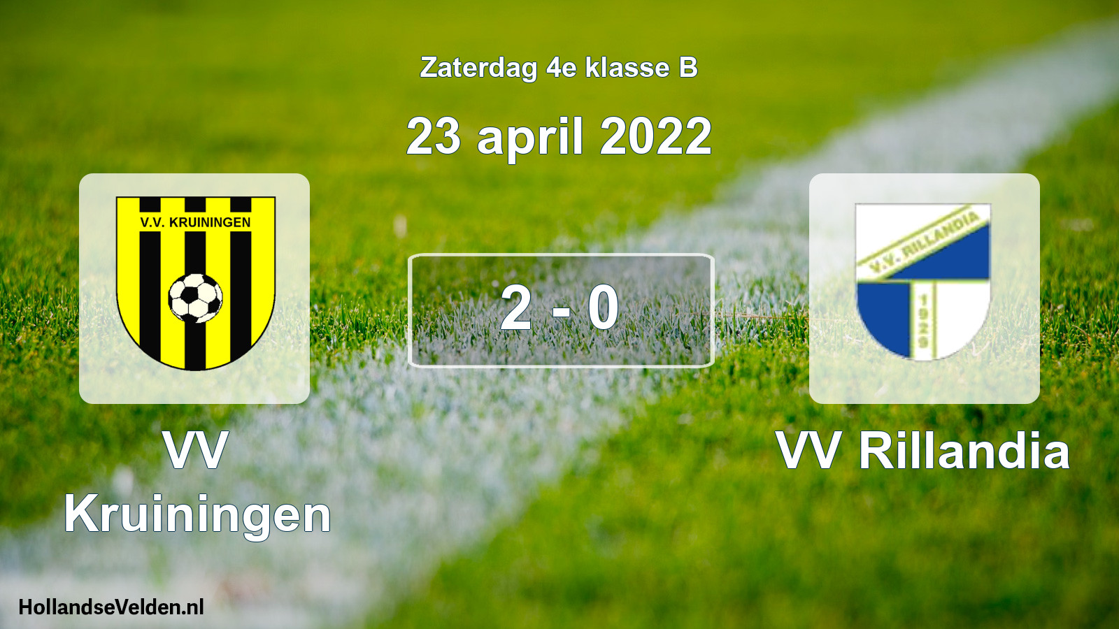 Total number of matches played: VV Kruiningen - VV Rillandia 2 - 0 (23 April 2022)