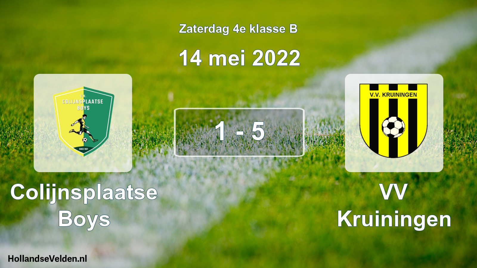 Total number of matches played: Colijnsplaatse Boys - VV Kruiningen 1 - 5 (14 May 2022)