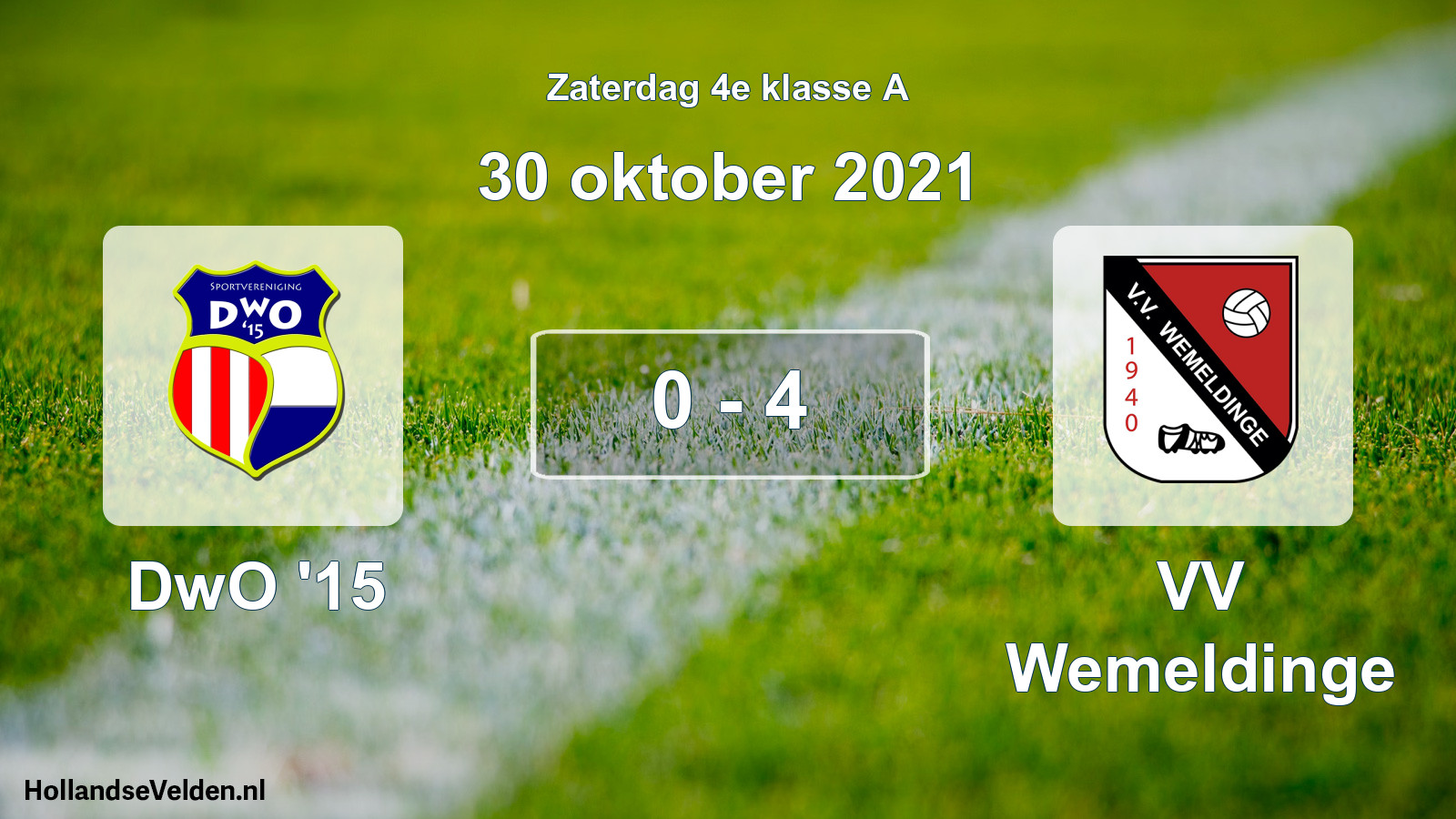 Total number of matches played: DwO '15 - VV Wemeldinge 0 - 4 (30 October 2021)