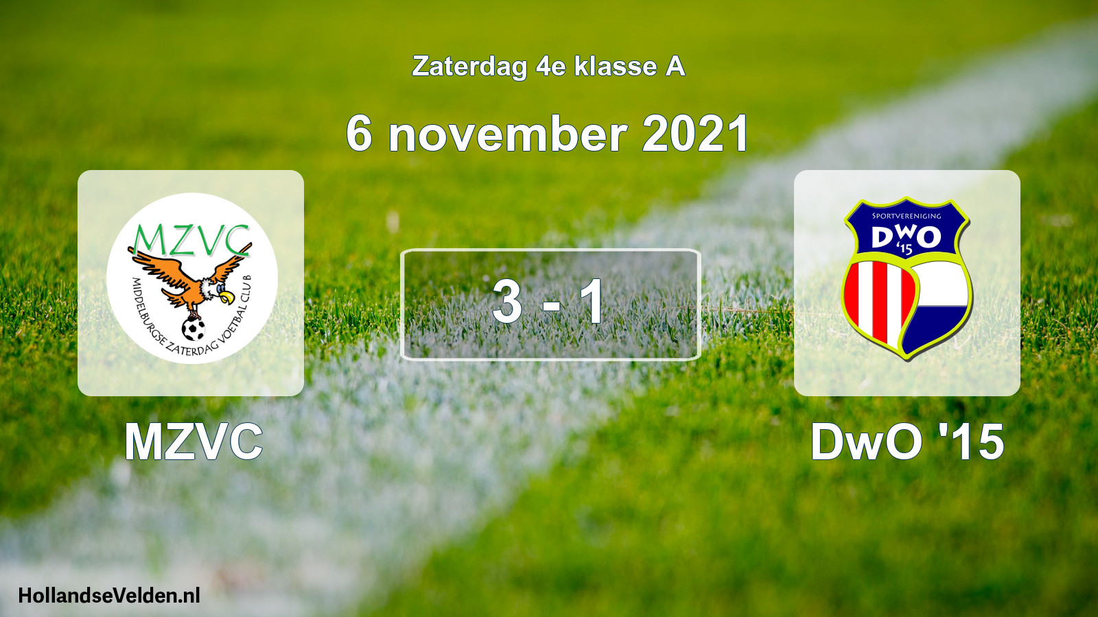 Total number of matches played: MZVC - DwO '15 3 - 1 (6 November 2021)