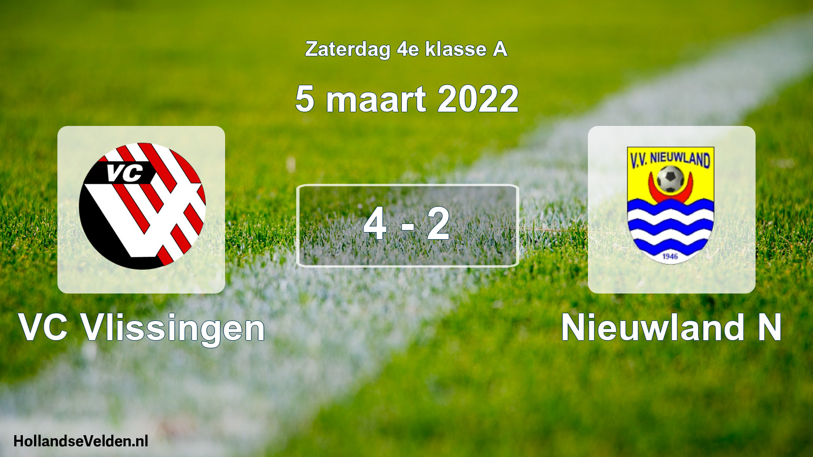 Total number of matches played: VC Vlissingen - Nieuwland N 4 - 2 (5 March 2022)