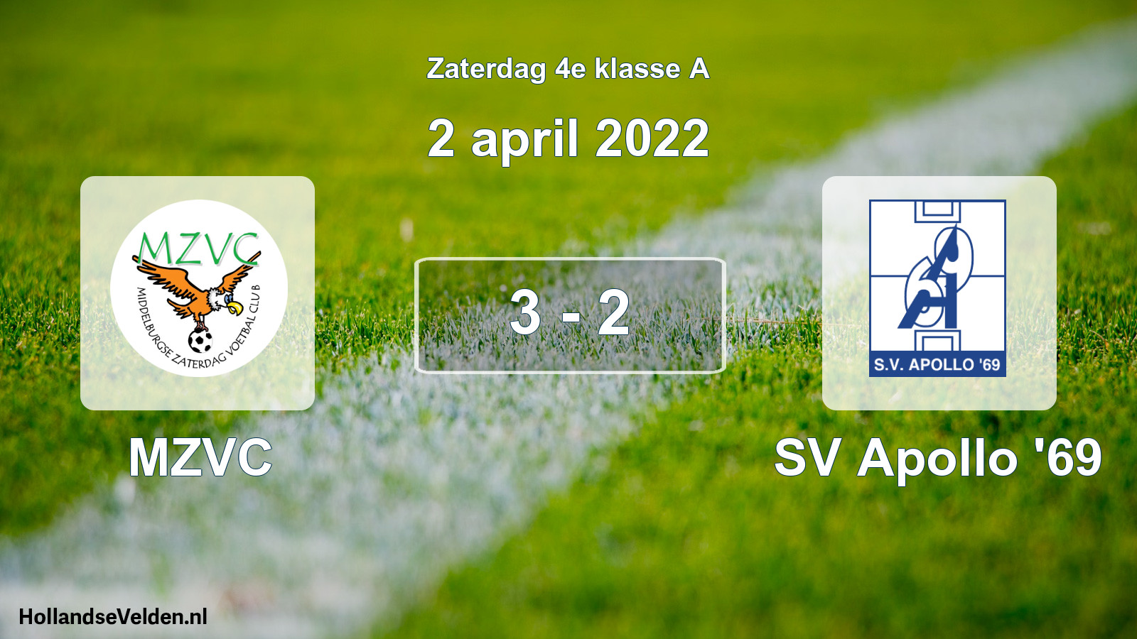 Total number of matches played: MZVC - SV Apollo '69 3 - 2 (2 April 2022)