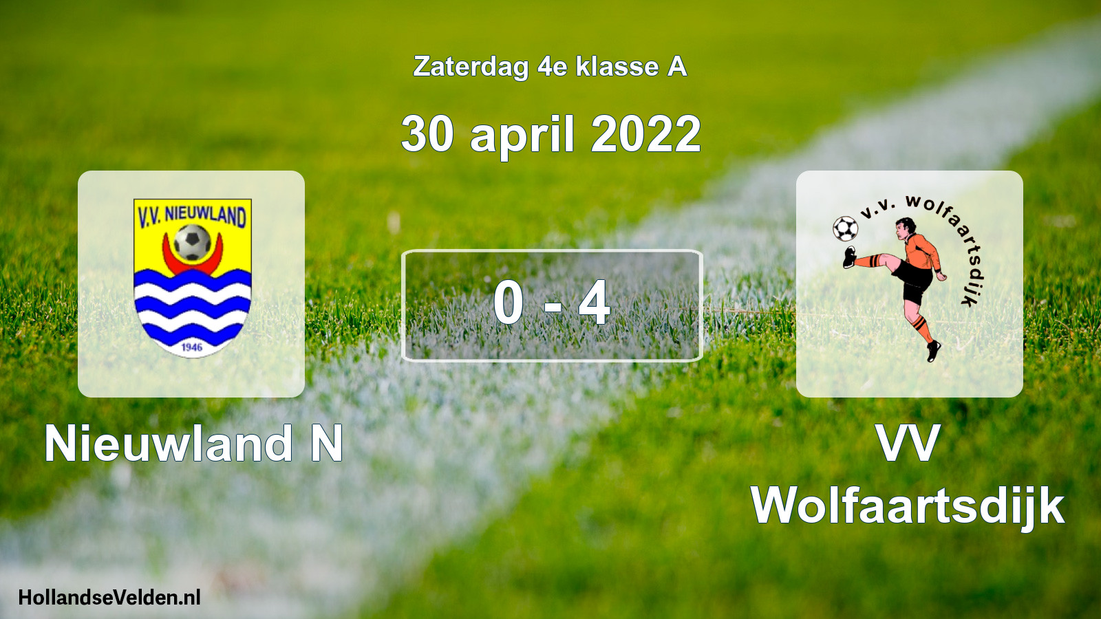 Total number of matches played: Nieuwland N - VV Wolfaartsdijk 0 - 4 (30 April 2022)