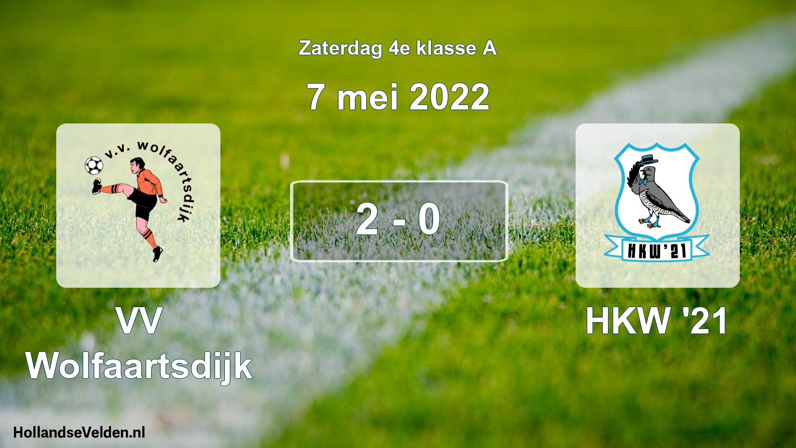 Total number of matches played: VV Wolfaartsdijk - HKW '21 2 - 0 (7 May 2022)