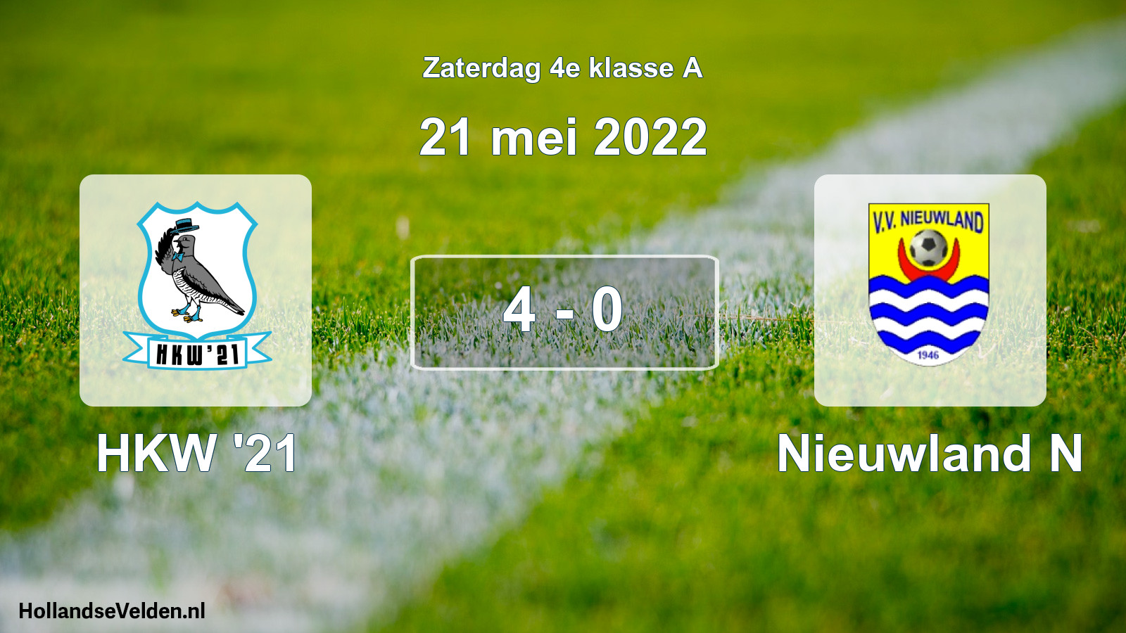 Total number of matches played: HKW '21 - Nieuwland N 4 - 0 (21 May 2022)