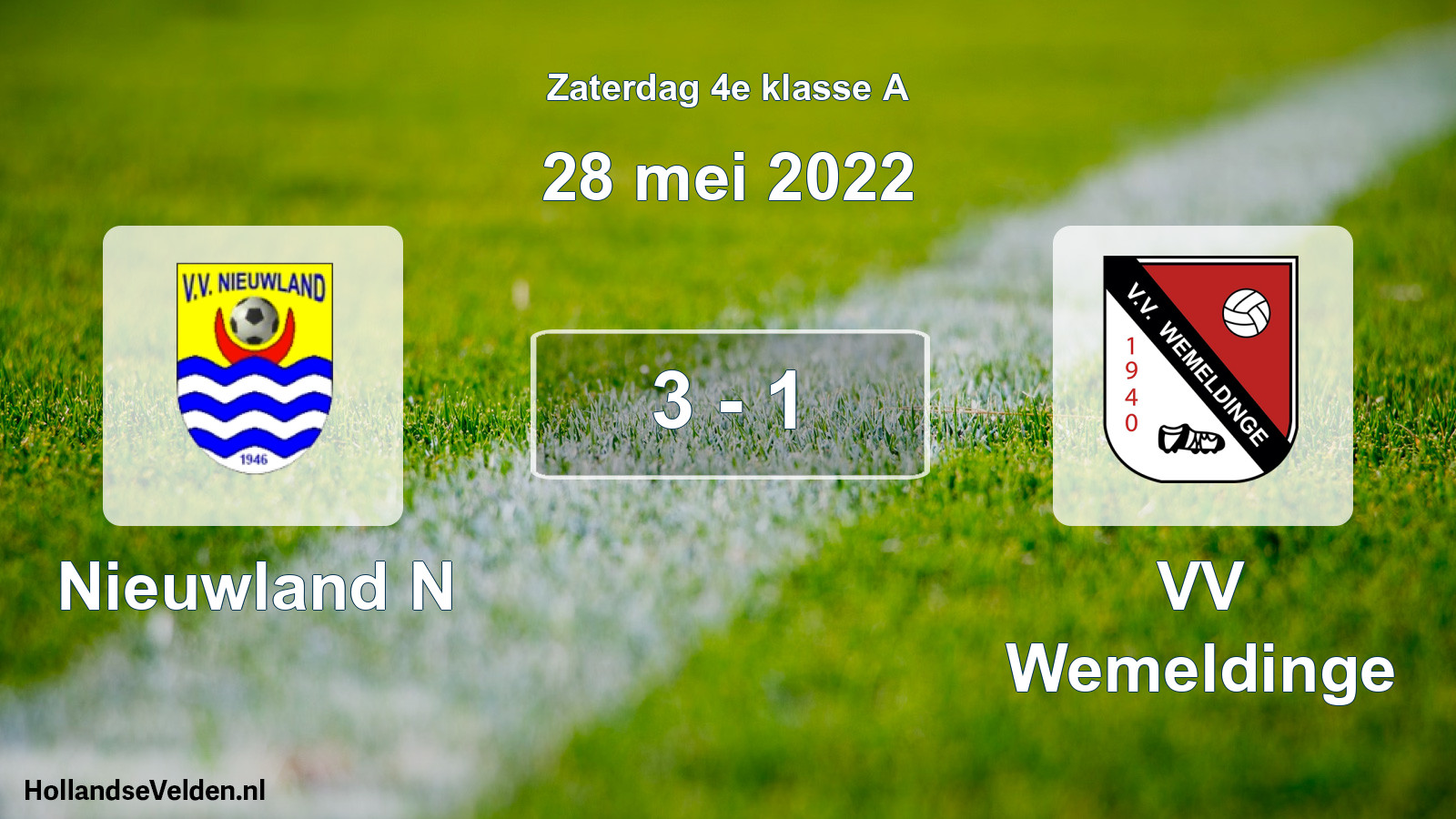 Total number of matches played: Nieuwland N - VV Wemeldinge 3 - 1 (28 May 2022)