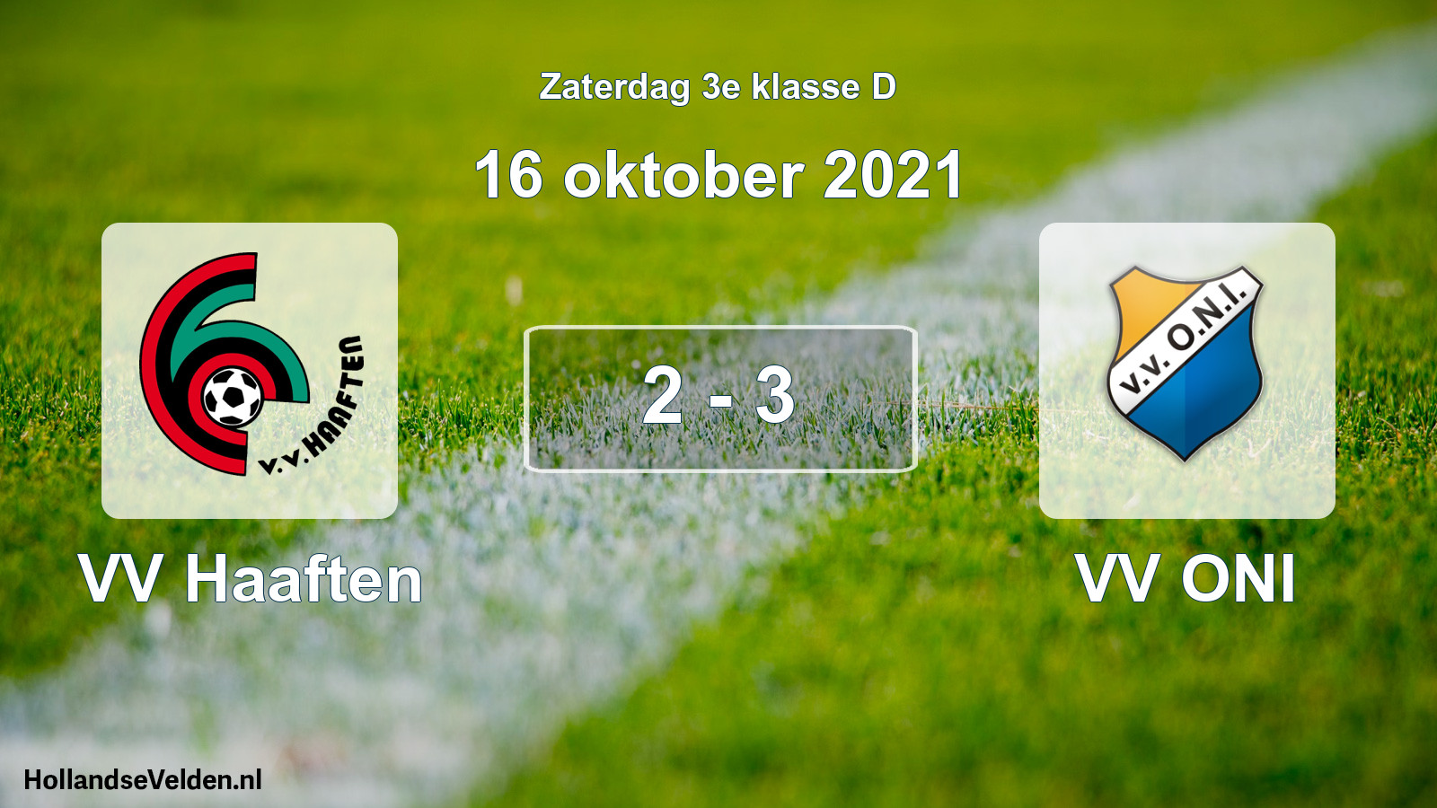 Total number of matches played: VV Haaften - VV ONI 2 - 3 (16 October 2021)