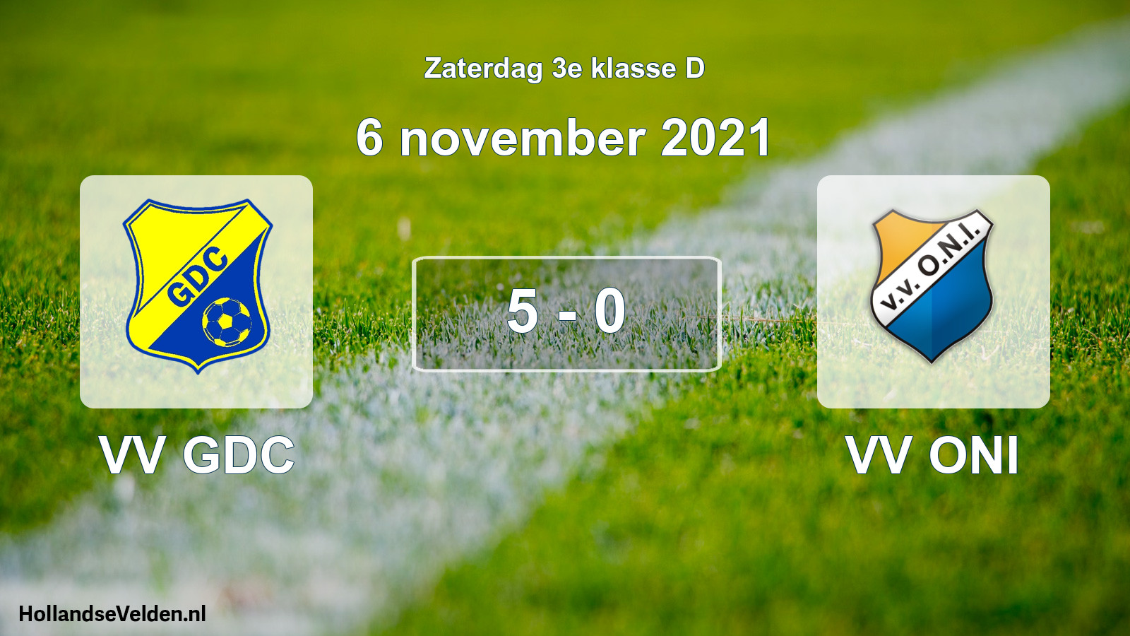 Total number of matches played: VV GDC - VV ONI 5 - 0 (6 November 2021)