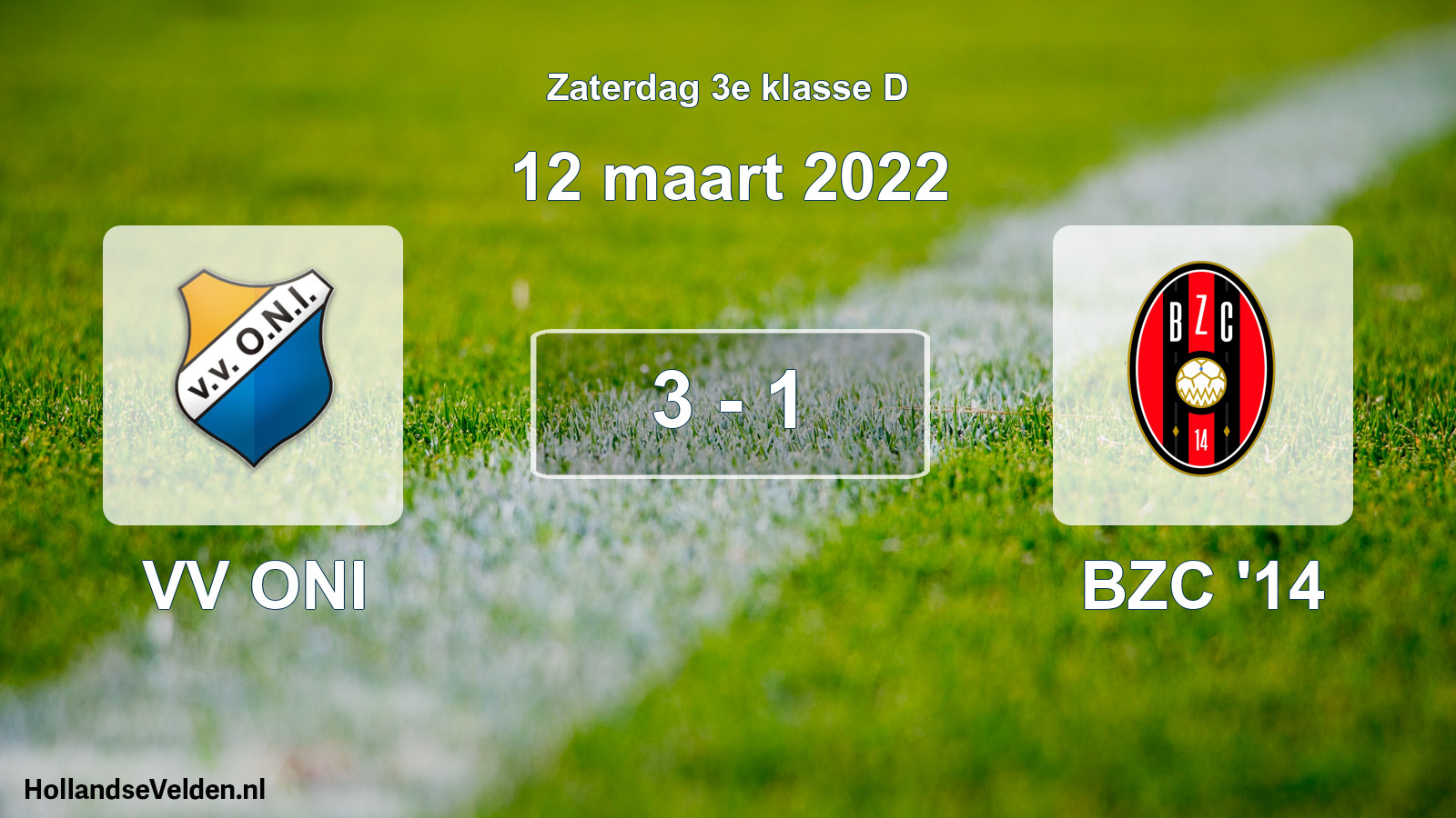 Total number of matches played: VV ONI - BZC '14 3 - 1 (12 March 2022)