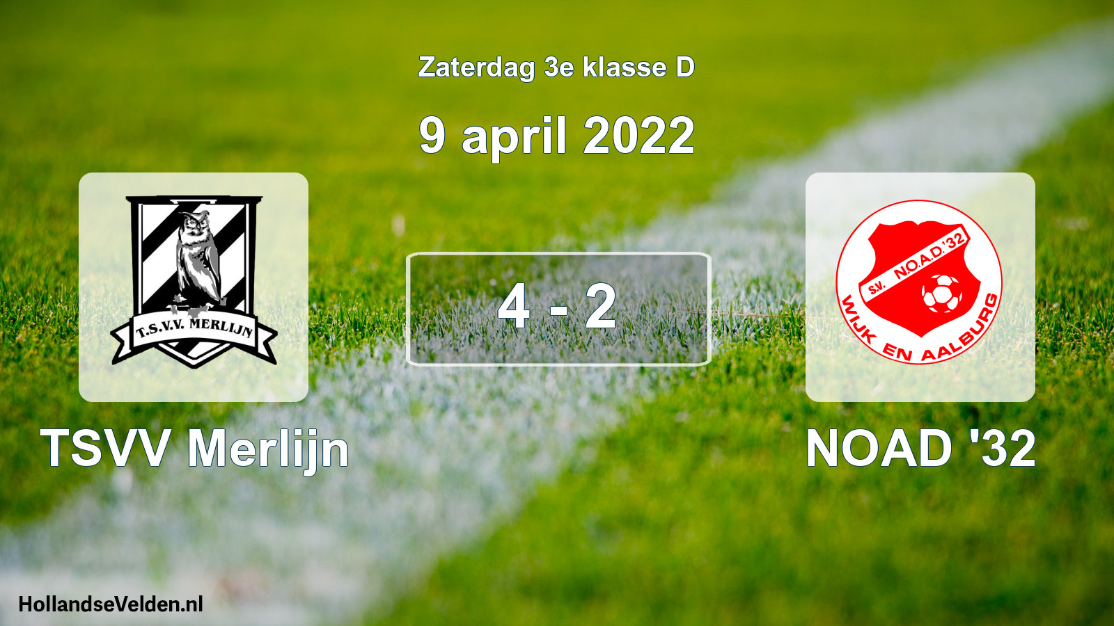 Total number of matches played: TSVV Merlijn - NOAD '32 4 - 2 (9 April 2022)