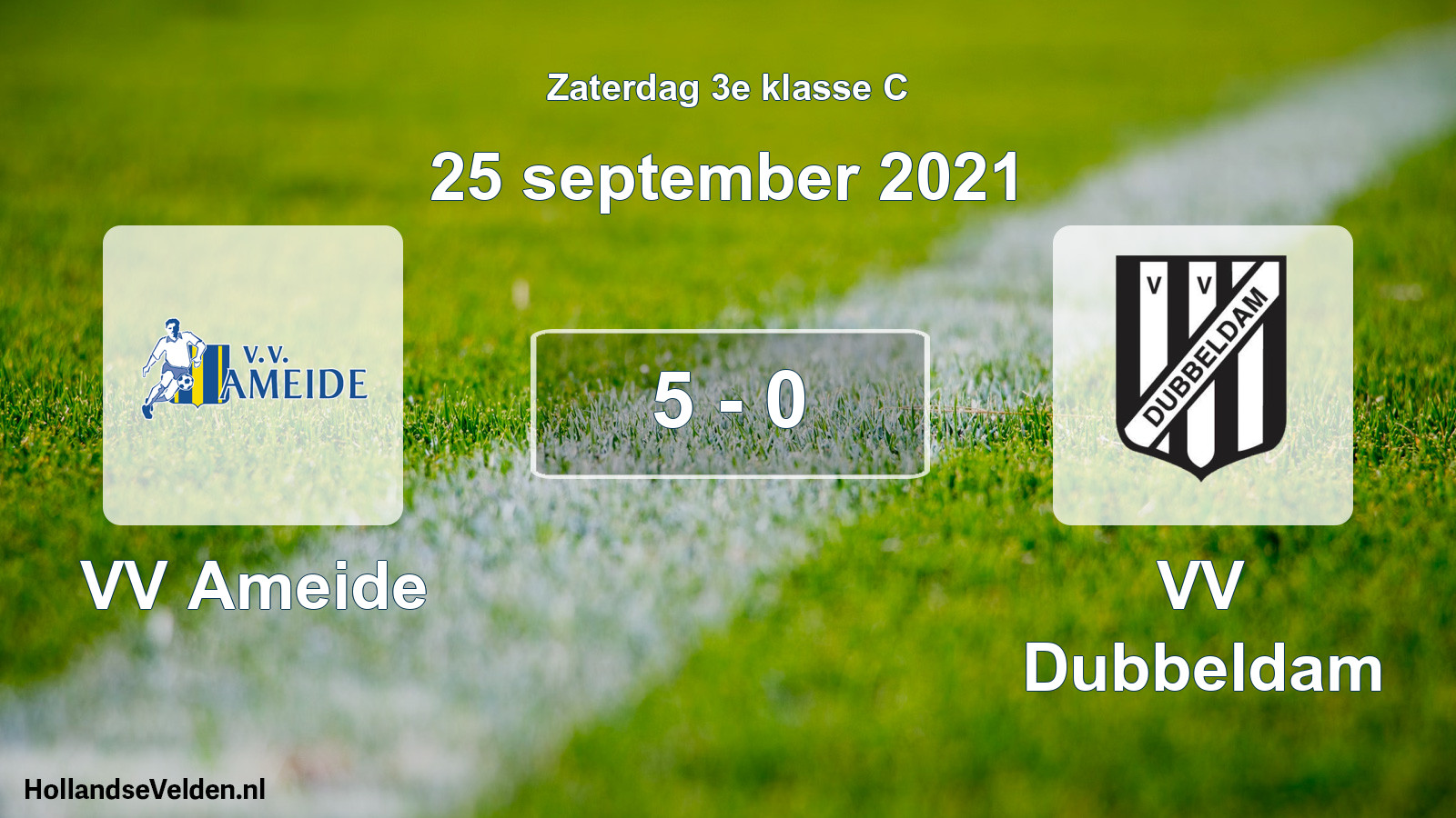 Total number of matches played: VV Ameide - VV Dubbeldam 5 - 0 (25 September 2021)