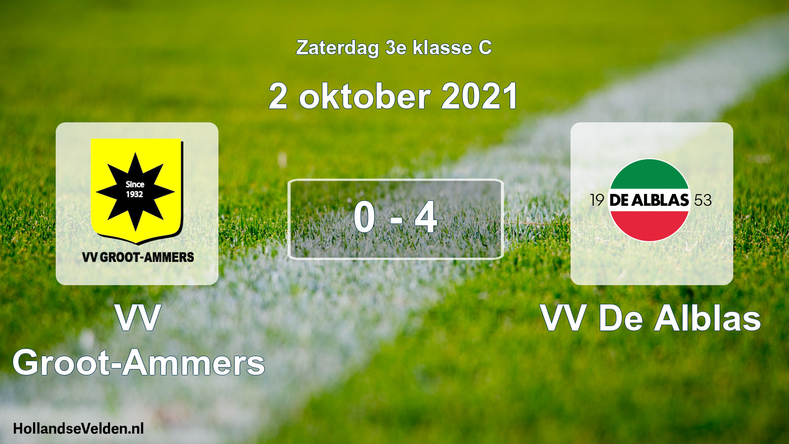 Total number of matches played: VV Groot-Ammers - VV De Alblas 0 - 4 (2 October 2021)