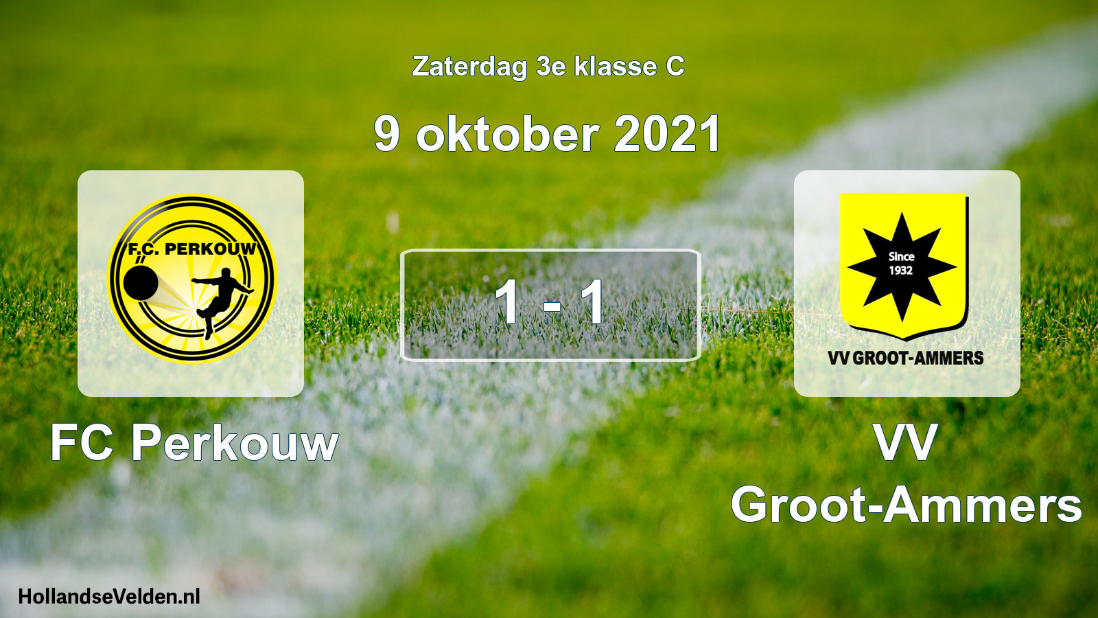 Total number of matches played: FC Perkouw - VV Groot-Ammers 1 - 1 (9 October 2021)