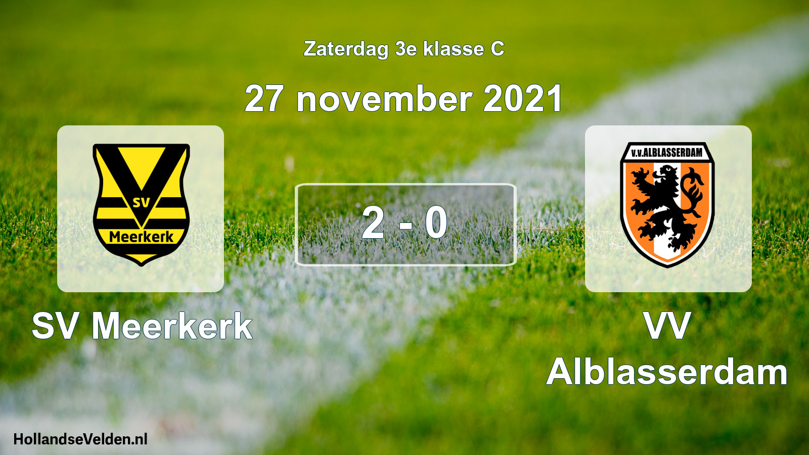 Total number of matches played: SV Meerkerk - VV Alblasserdam 2 - 0 (27 November 2021)