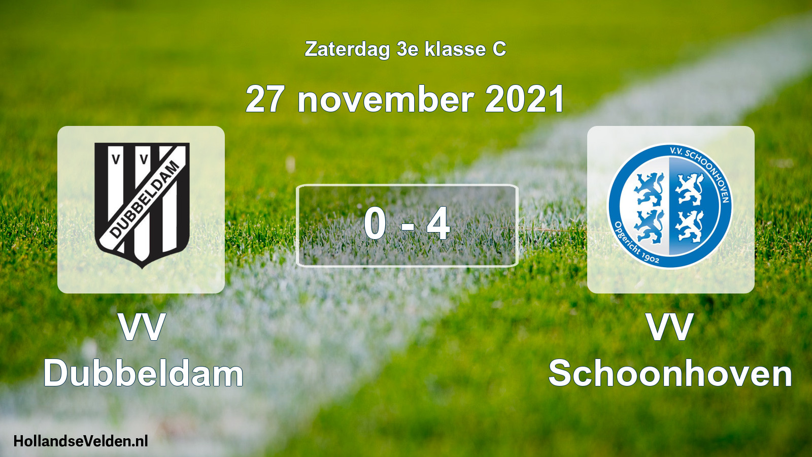 Total number of matches played: VV Dubbeldam - VV Schoonhoven 0 - 4 (27 November 2021)