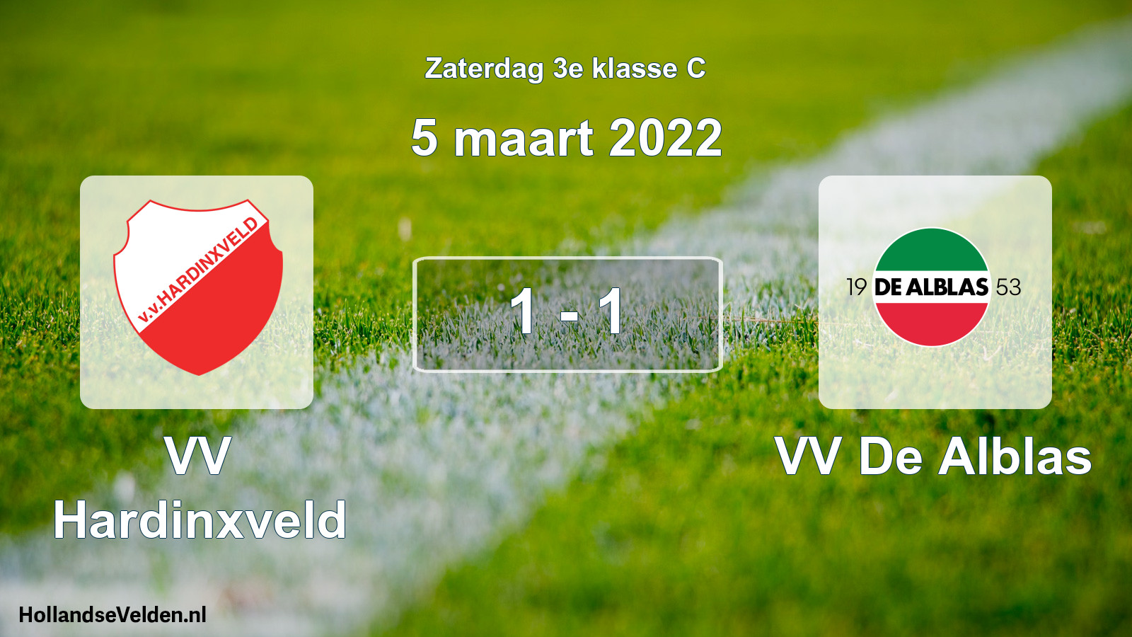 Total number of matches played: VV Hardinxveld - VV De Alblas 1 - 1 (5 March 2022)