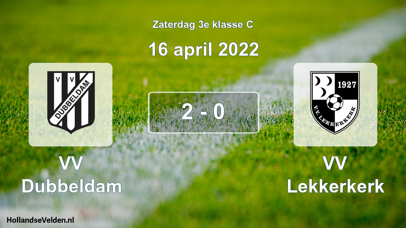 Total number of matches played: VV Dubbeldam - VV Lekkerkerk 2 - 0 (16 April 2022)
