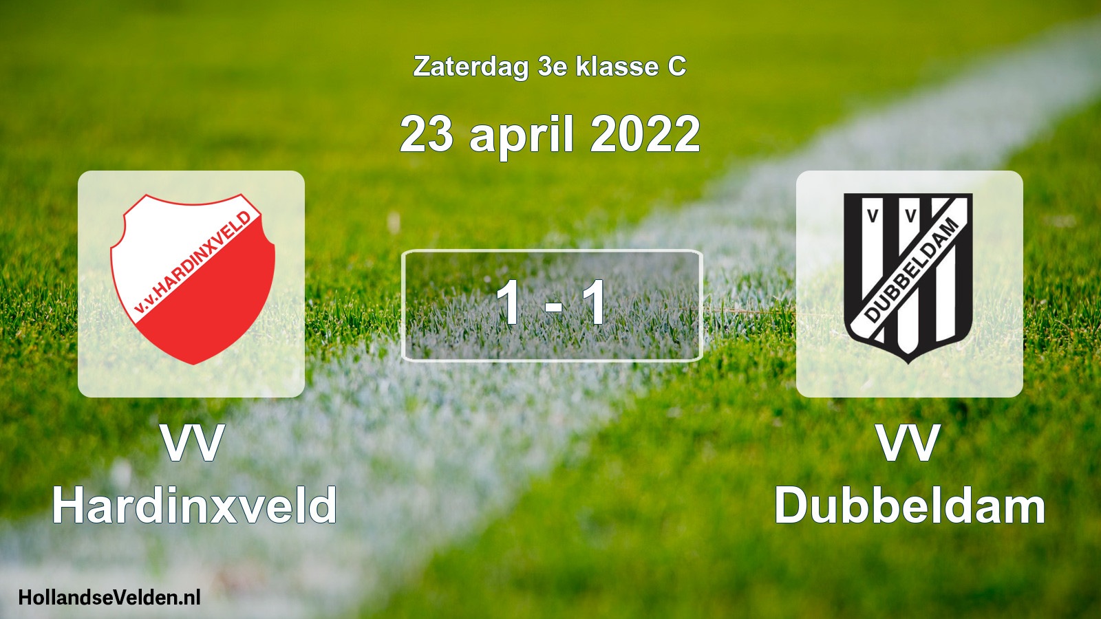 Total number of matches played: VV Hardinxveld - VV Dubbeldam 1 - 1 (23 April 2022)