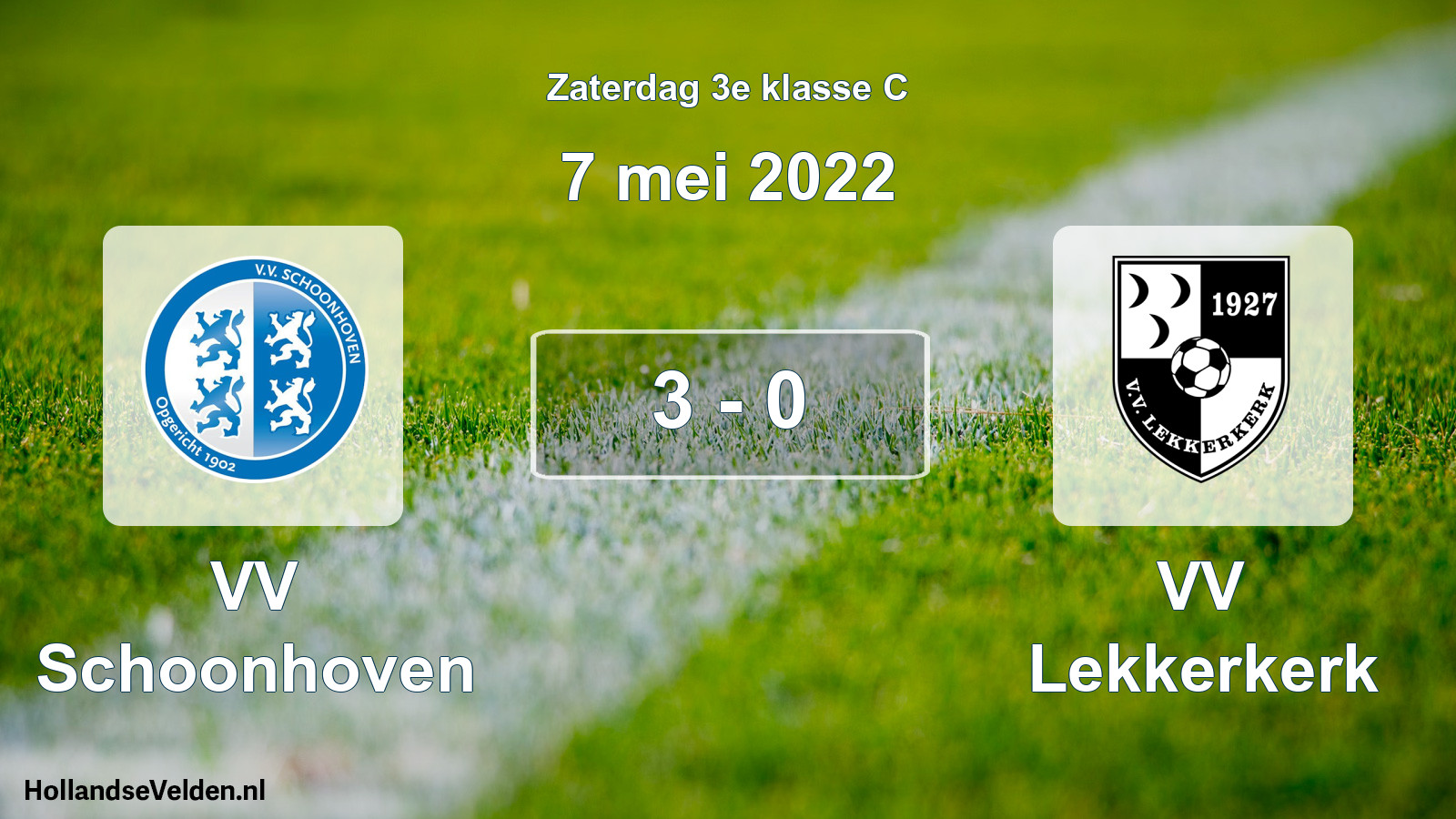 Total number of matches played: VV Schoonhoven - VV Lekkerkerk 3 - 0 (7 May 2022)