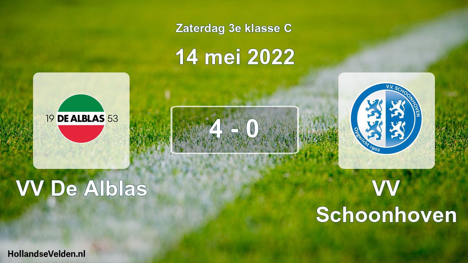 Total number of matches played: VV De Alblas - VV Schoonhoven 4 - 0 (14 May 2022)