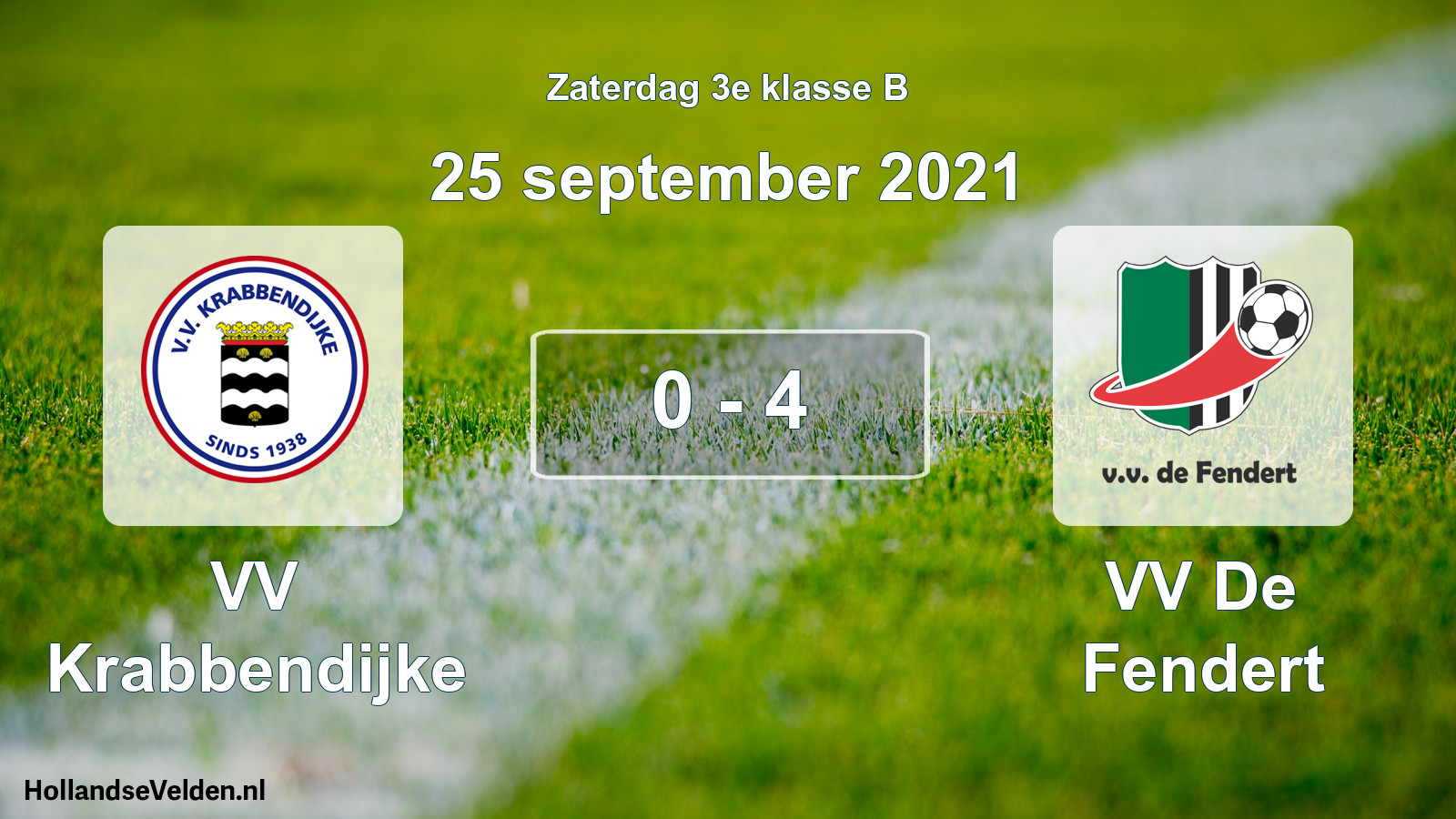 Total number of matches played: VV Krabbendijke - VV De Fendert 0 - 4 (25 September 2021)