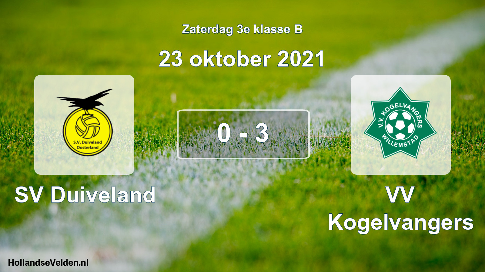 Total number of matches played: SV Duiveland - VV Kogelvangers 0 - 3 (23 October 2021)