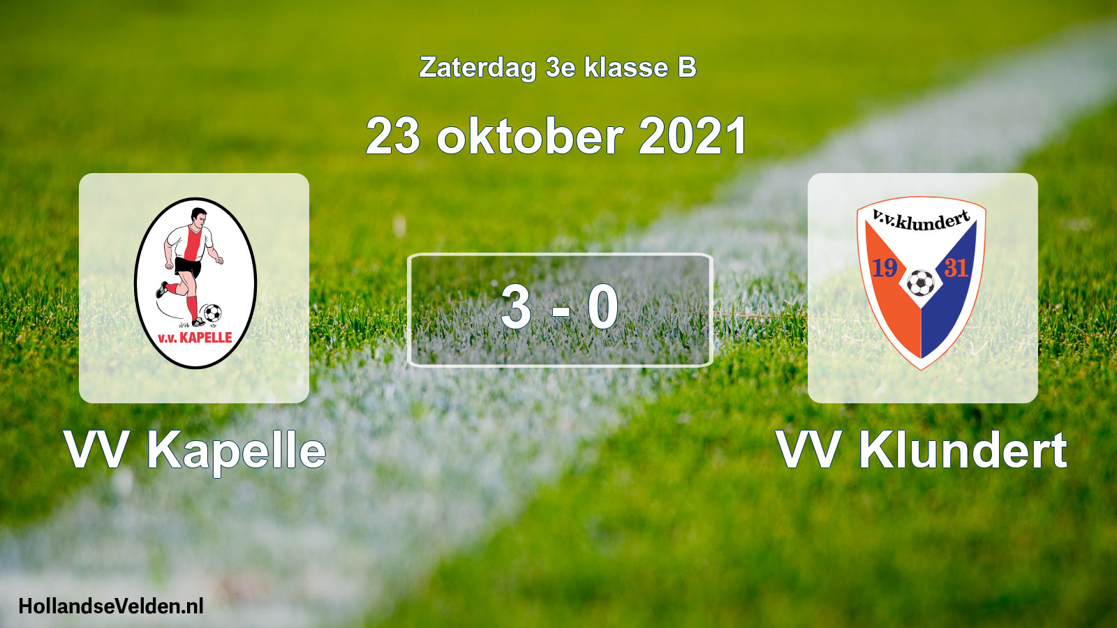 Total number of matches played: VV Kapelle - VV Klundert 3 - 0 (23 October 2021)