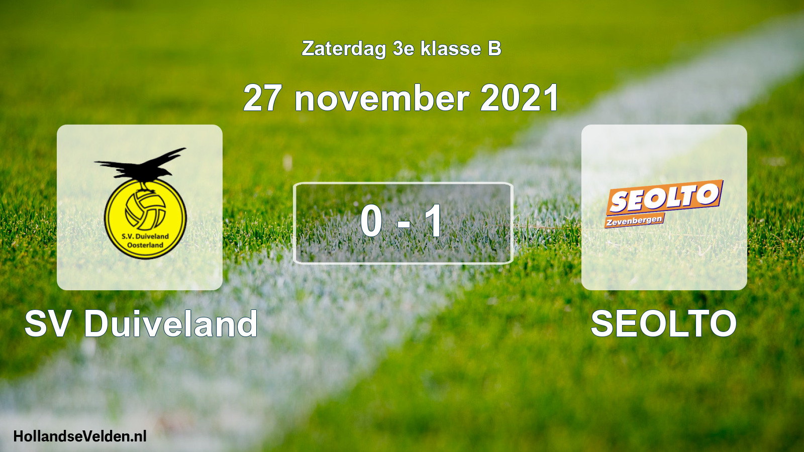 Total number of matches played: SV Duiveland - SEOLTO 0 - 1 (27 November 2021)