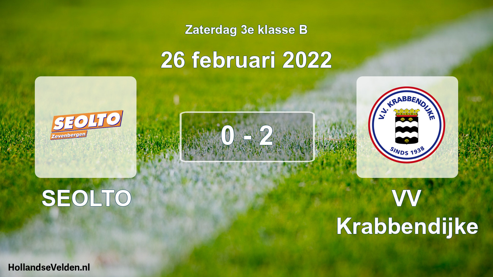 Total number of matches played: SEOLTO - VV Krabbendijke 0 - 2 (26 February 2022)