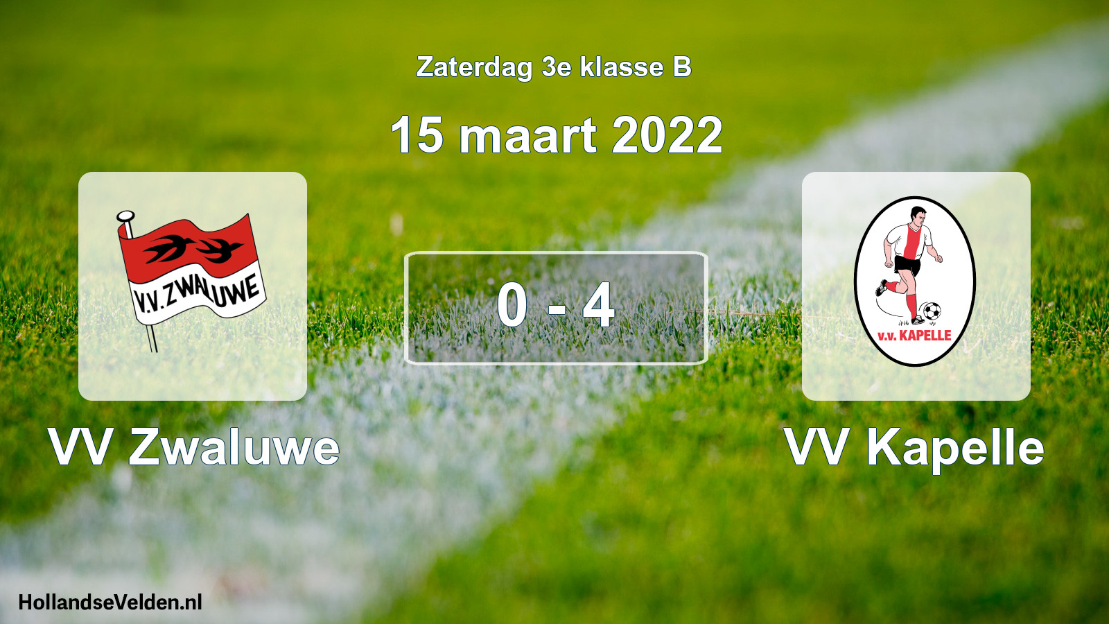 Total number of matches played: VV Zwaluwe - VV Kapelle 0 - 4 (15 March 2022)
