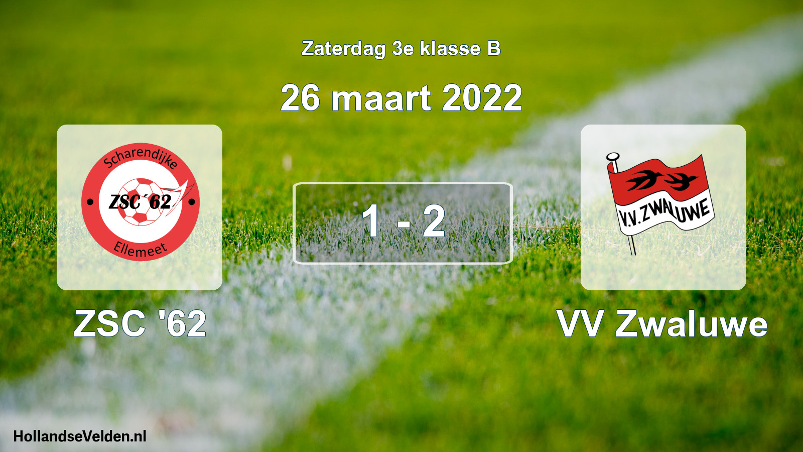 Total number of matches played: ZSC '62 - VV Zwaluwe 1 - 2 (26 March 2022)