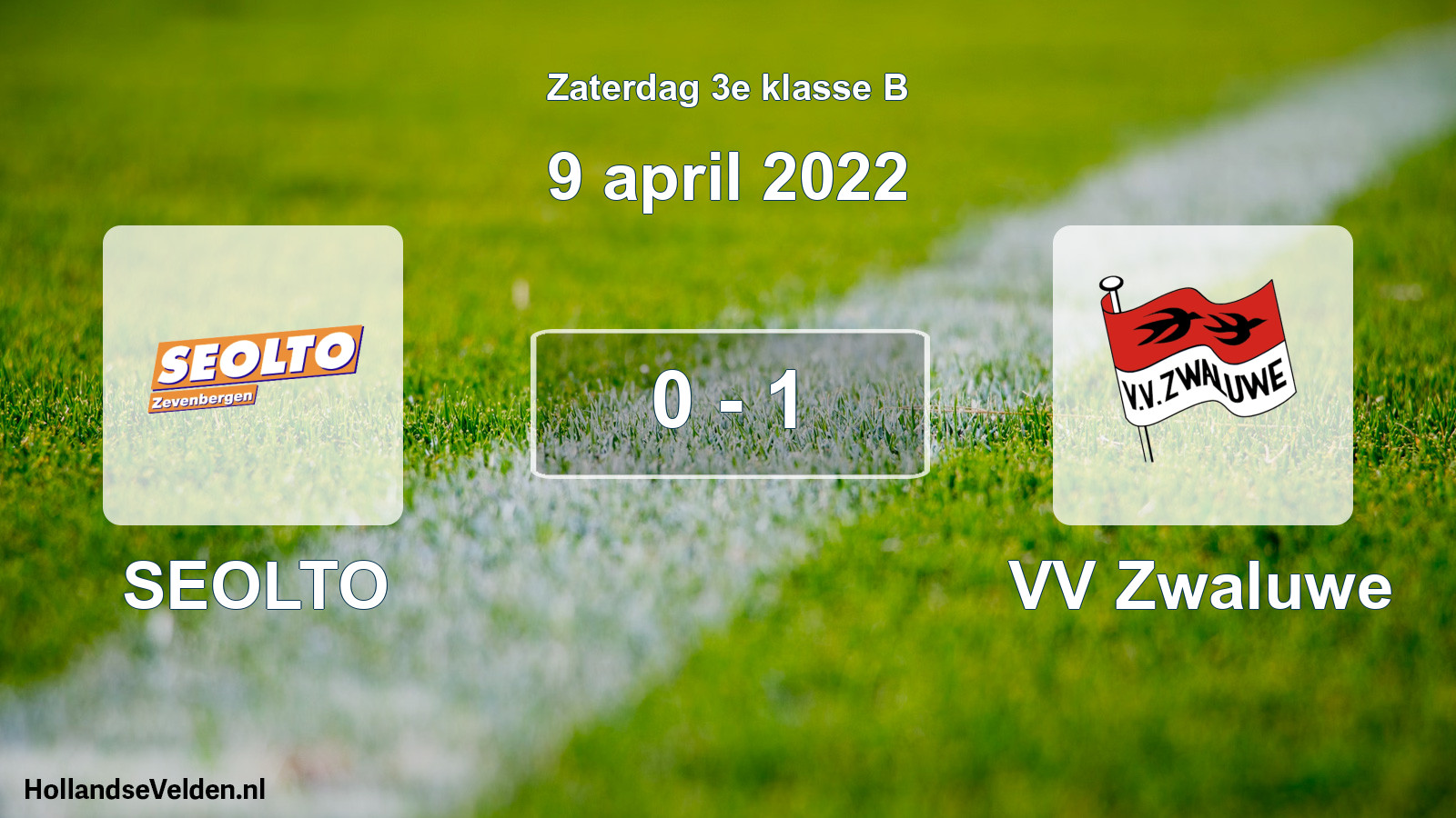Total number of matches played: SEOLTO - VV Zwaluwe 0 - 1 (9 April 2022)