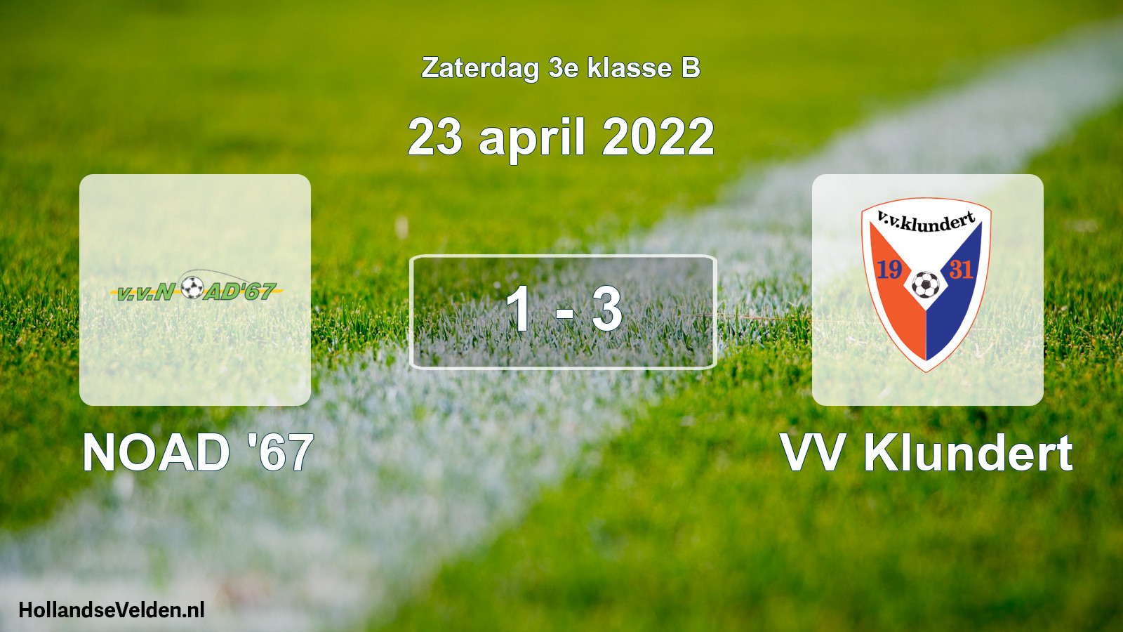 Total number of matches played: NOAD '67 - VV Klundert 1 - 3 (23 April 2022)