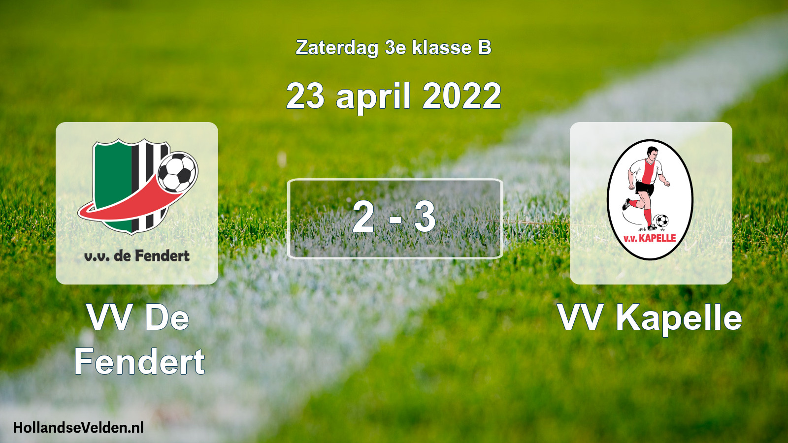 Total number of matches played: VV De Fendert - VV Kapelle 2 - 3 (23 April 2022)