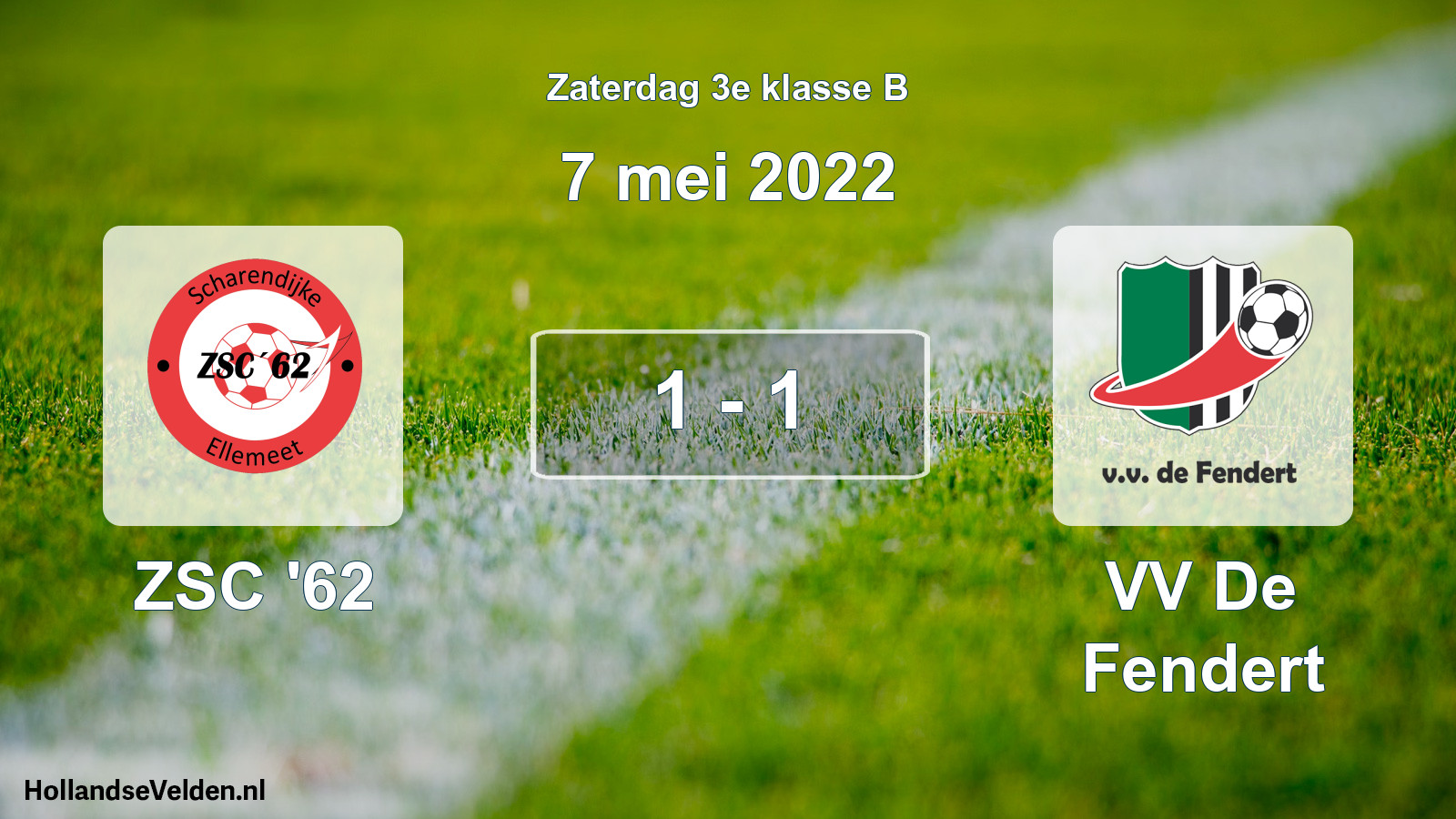 Total number of matches played: ZSC '62 - VV De Fendert 1 - 1 (7 May 2022)