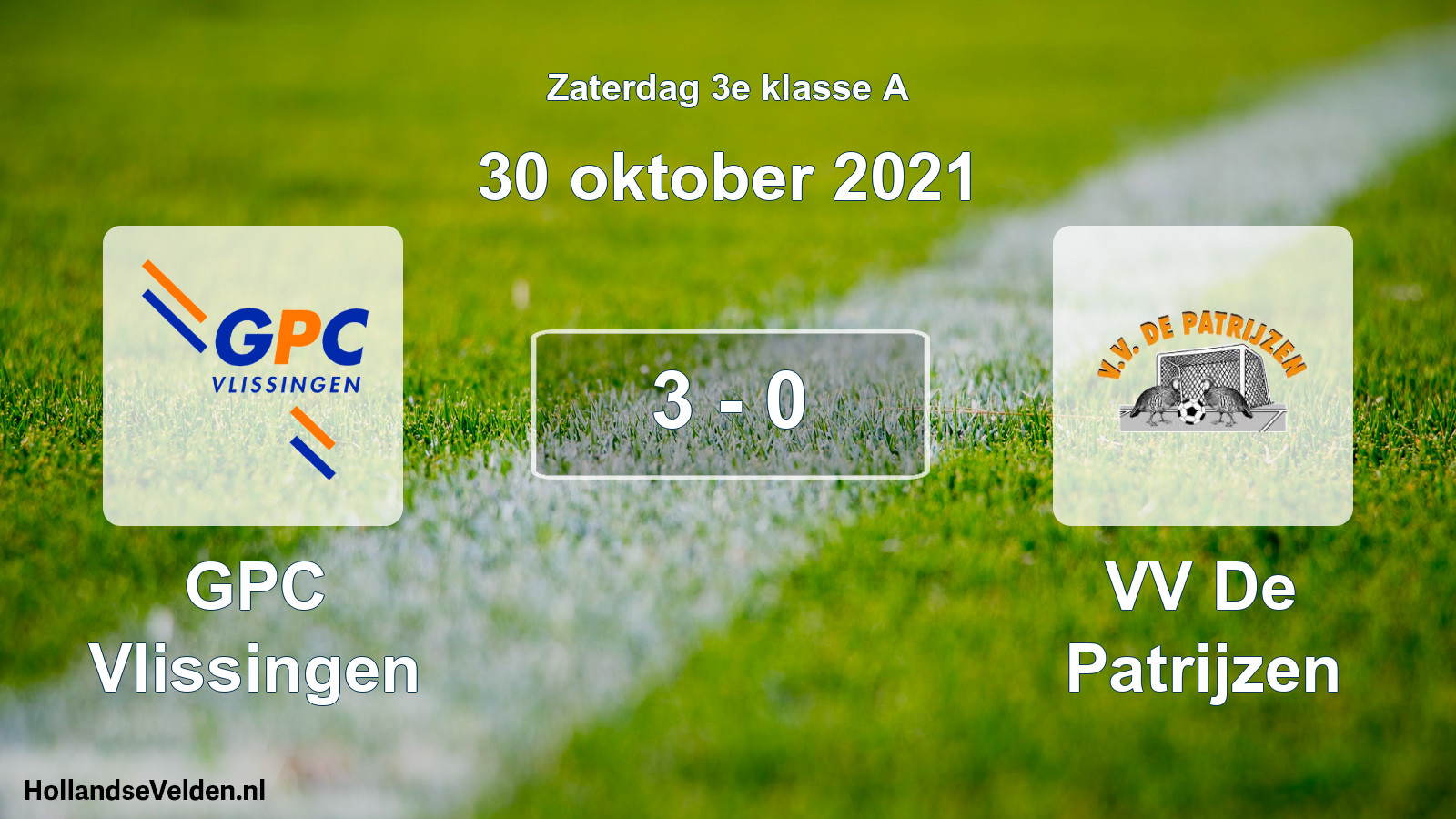 Total number of matches played: GPC Vlissingen - VV De Patrijzen 3 - 0 (30 October 2021)