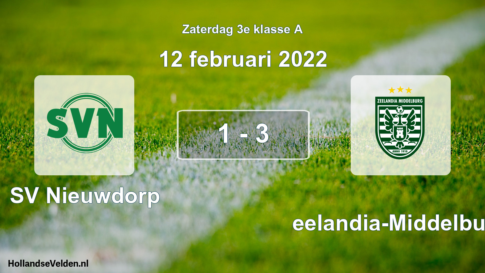 Total number of matches played: SV Nieuwdorp - Zeelandia-Middelburg 1 - 3 (12 February 2022)