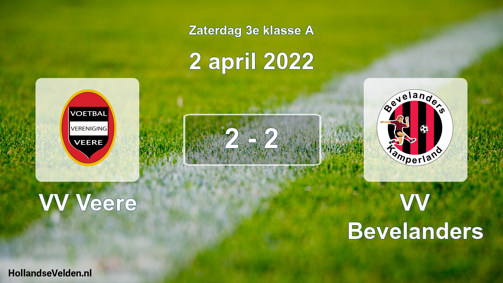 Total number of matches played: VV Veere - VV Bevelanders 2 - 2 (2 April 2022)